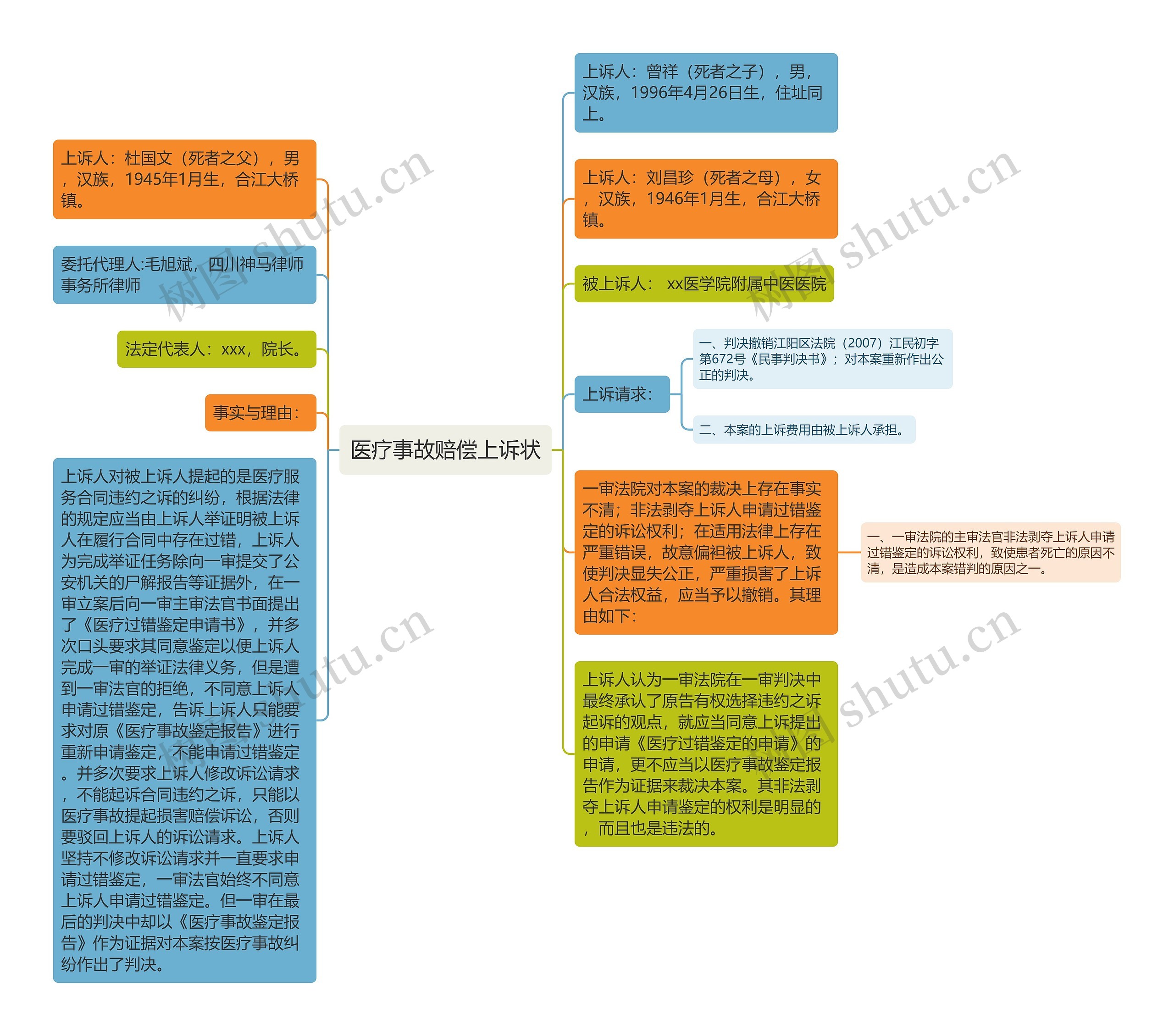 医疗事故赔偿上诉状思维导图