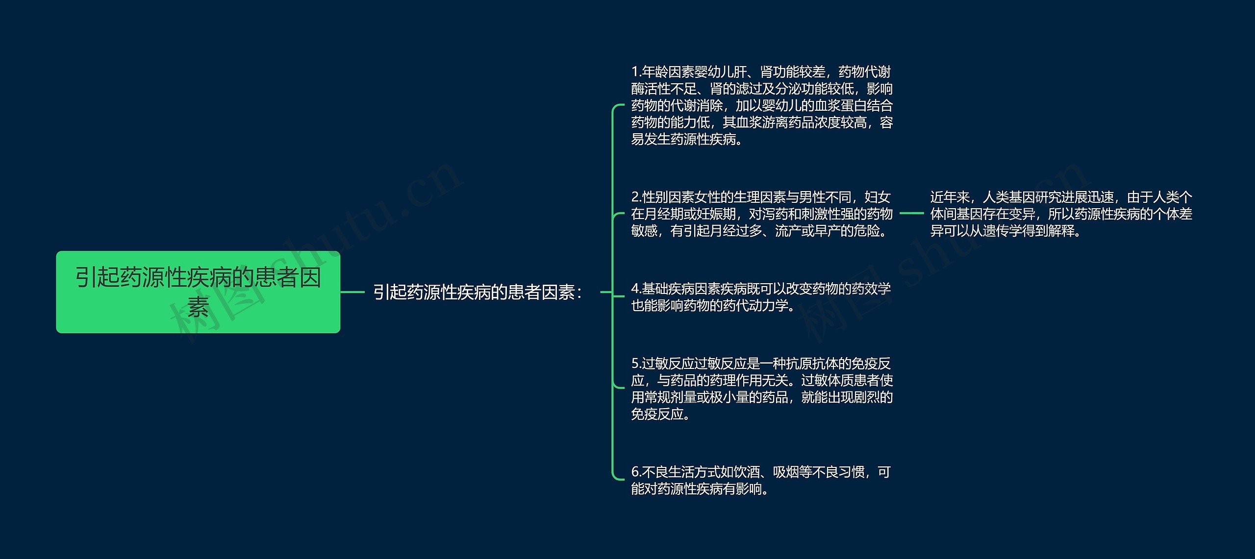 引起药源性疾病的患者因素思维导图