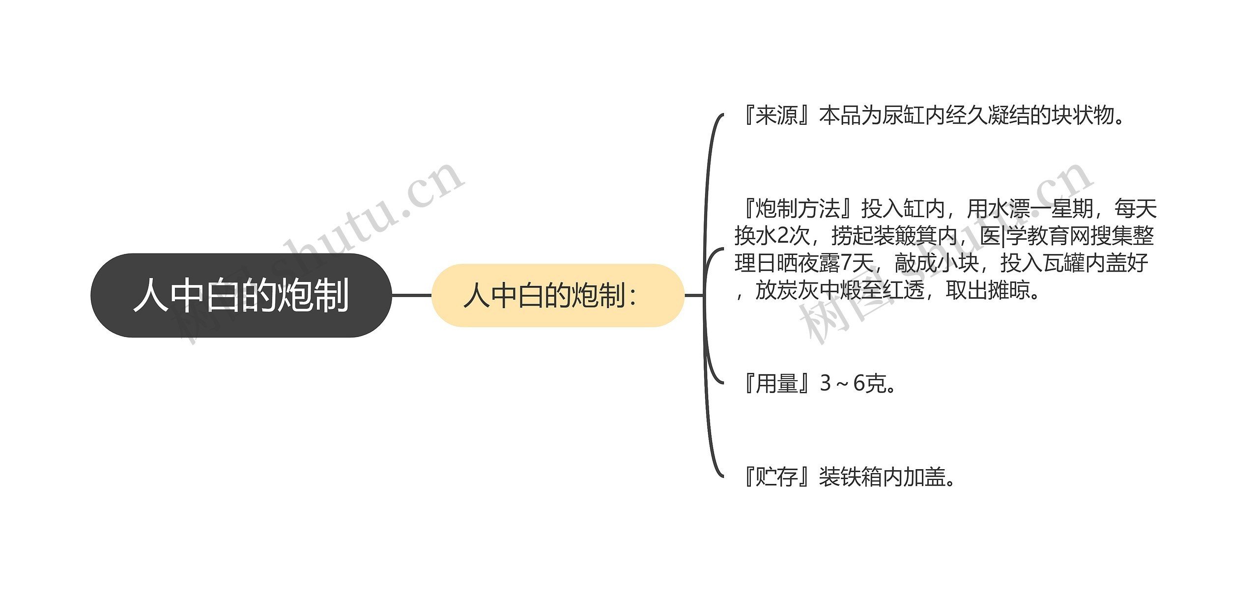 人中白的炮制思维导图