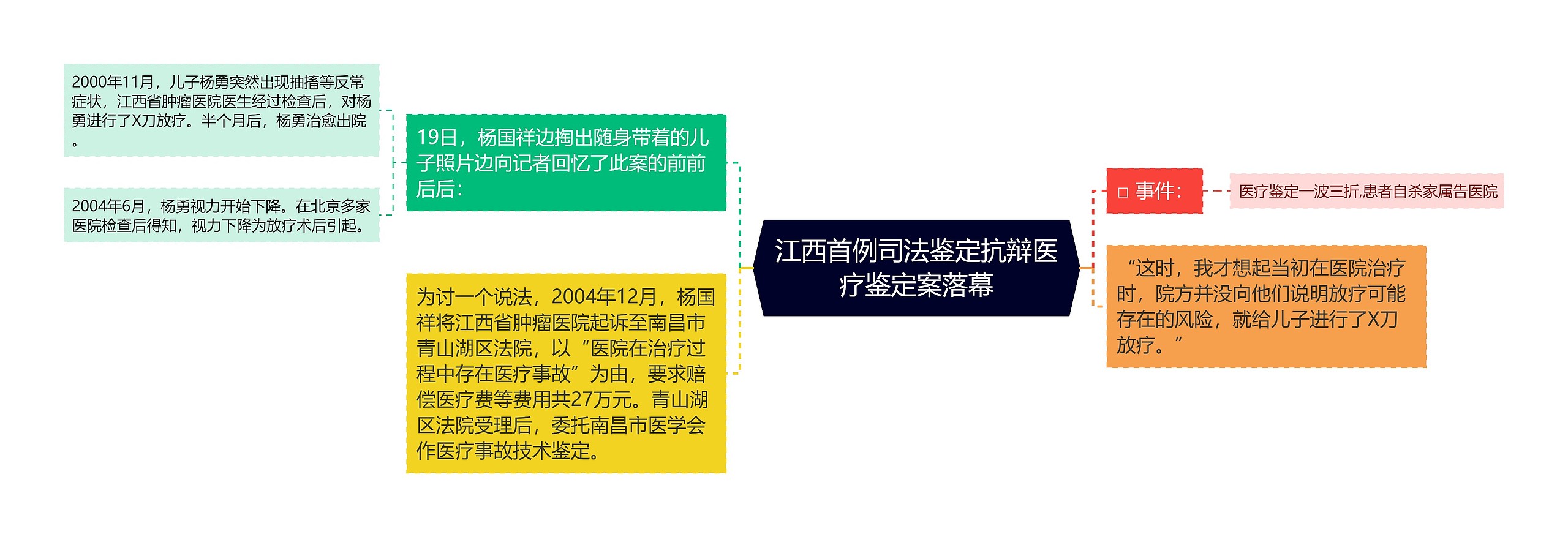 江西首例司法鉴定抗辩医疗鉴定案落幕思维导图