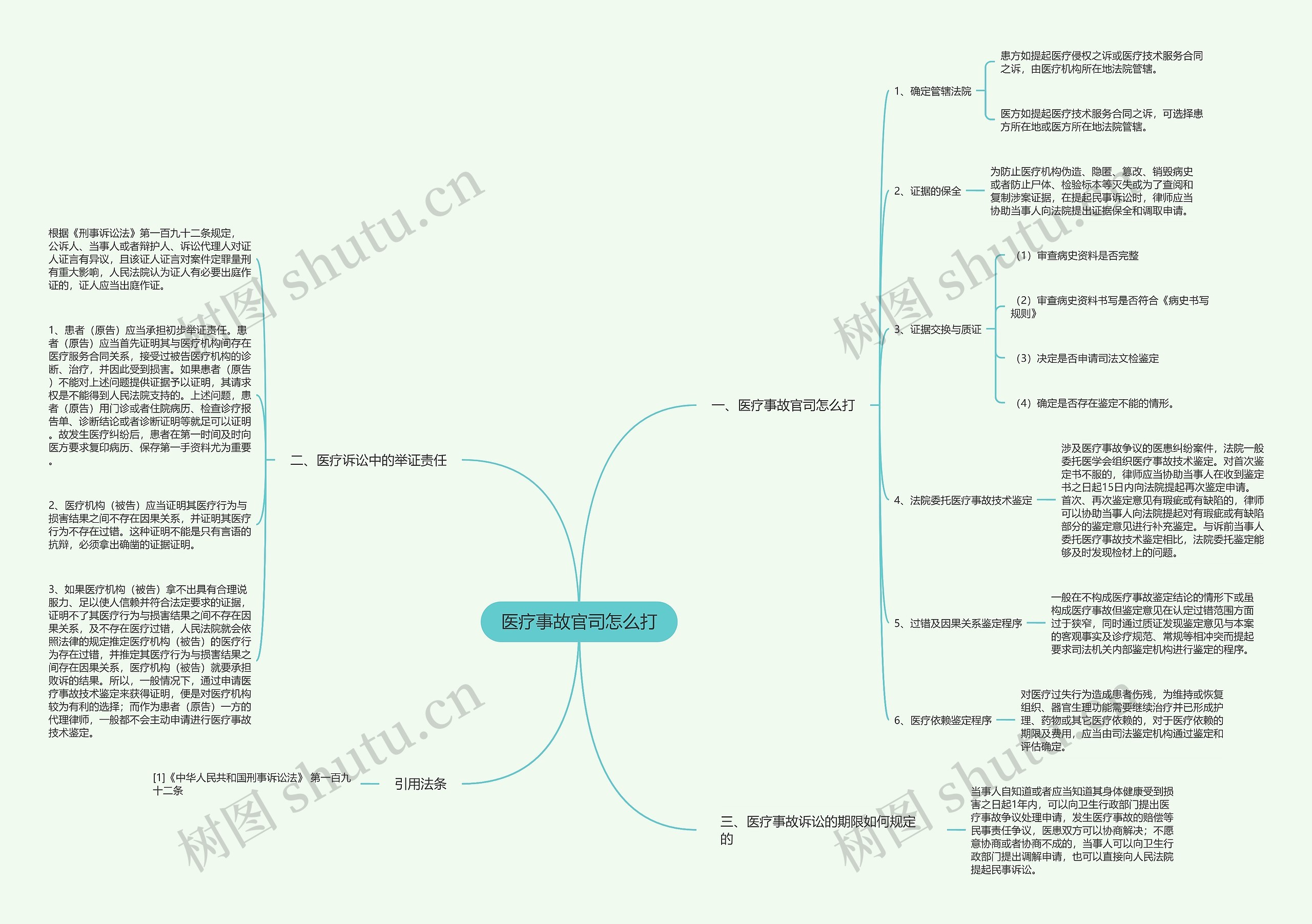 医疗事故官司怎么打思维导图