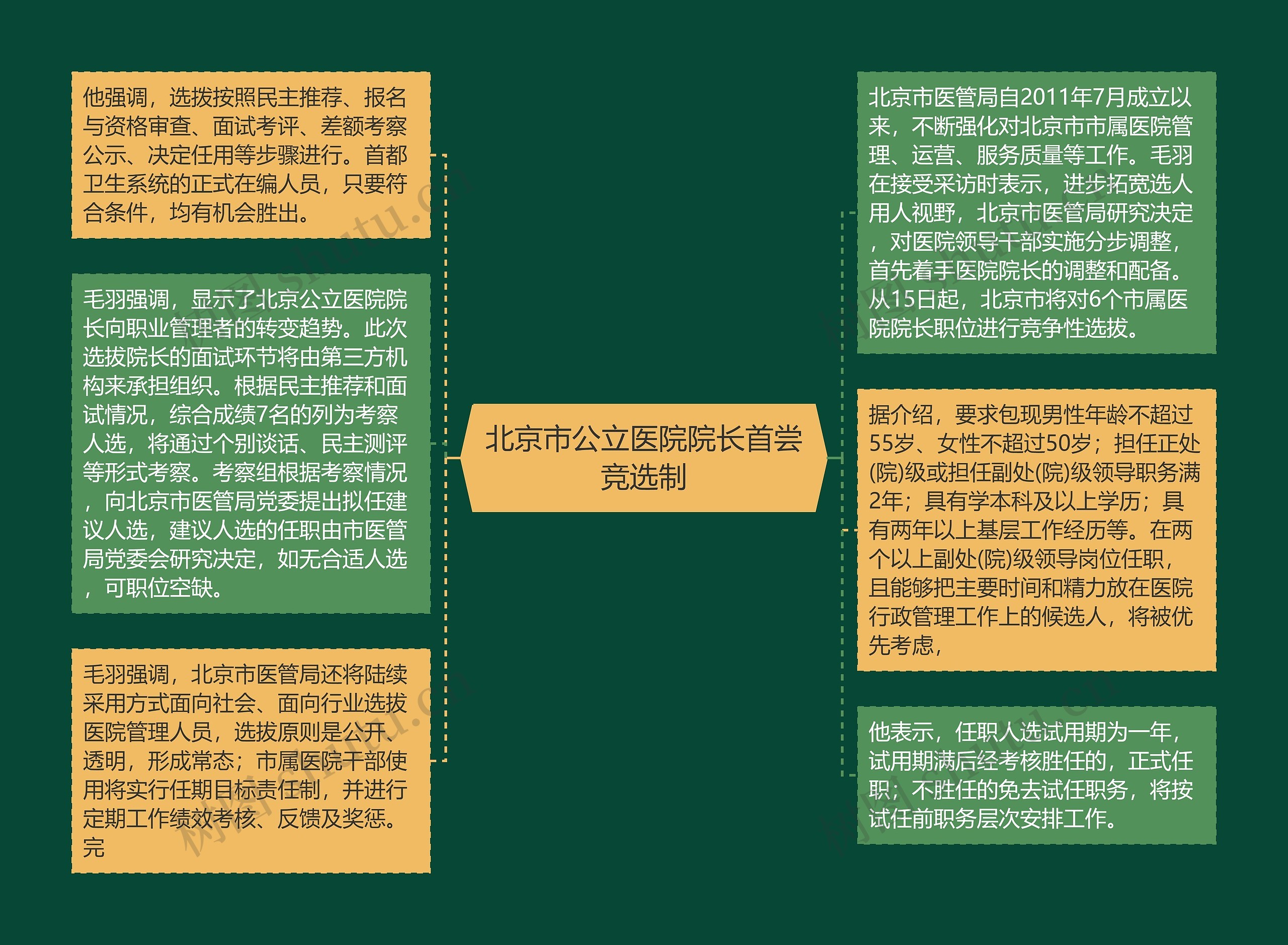 北京市公立医院院长首尝竞选制思维导图