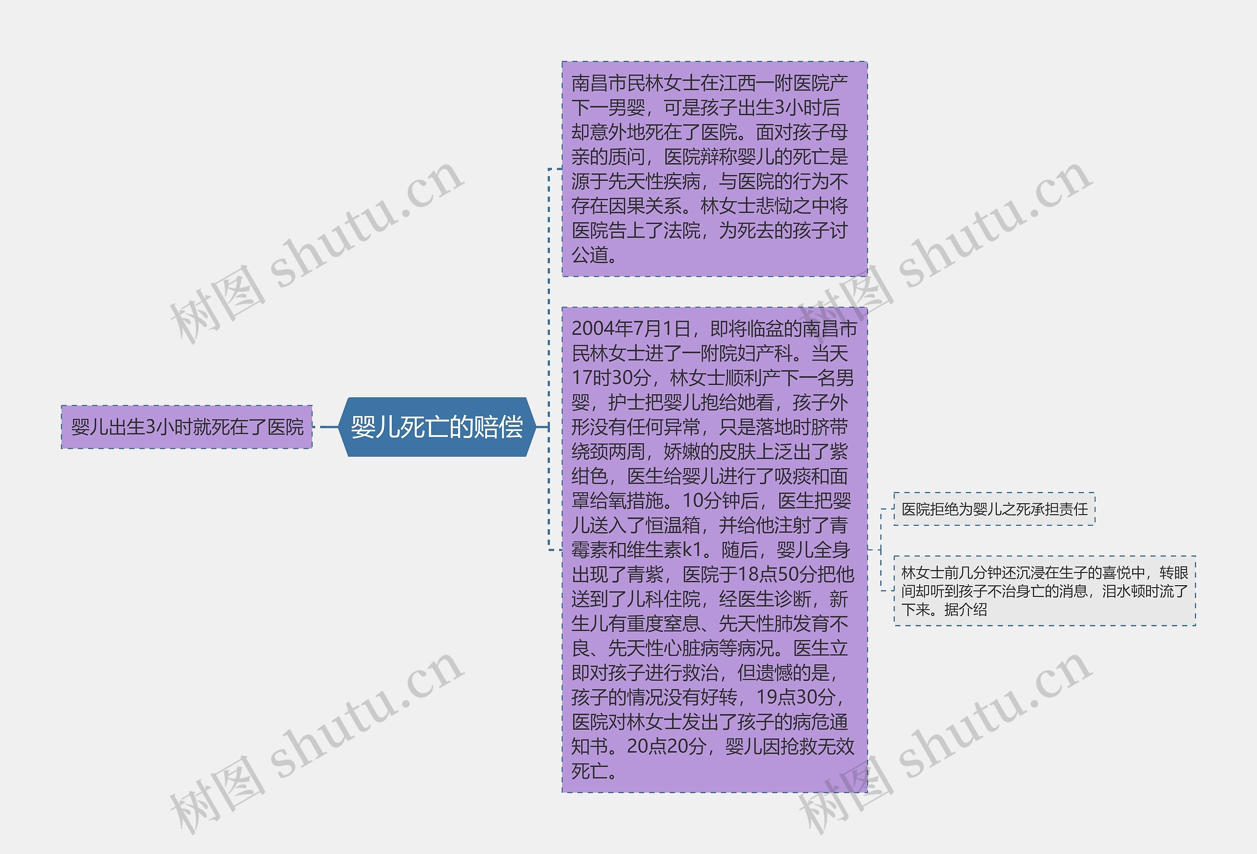 婴儿死亡的赔偿思维导图