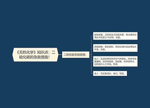 《无机化学》知识点：二硫化碳的急救措施！