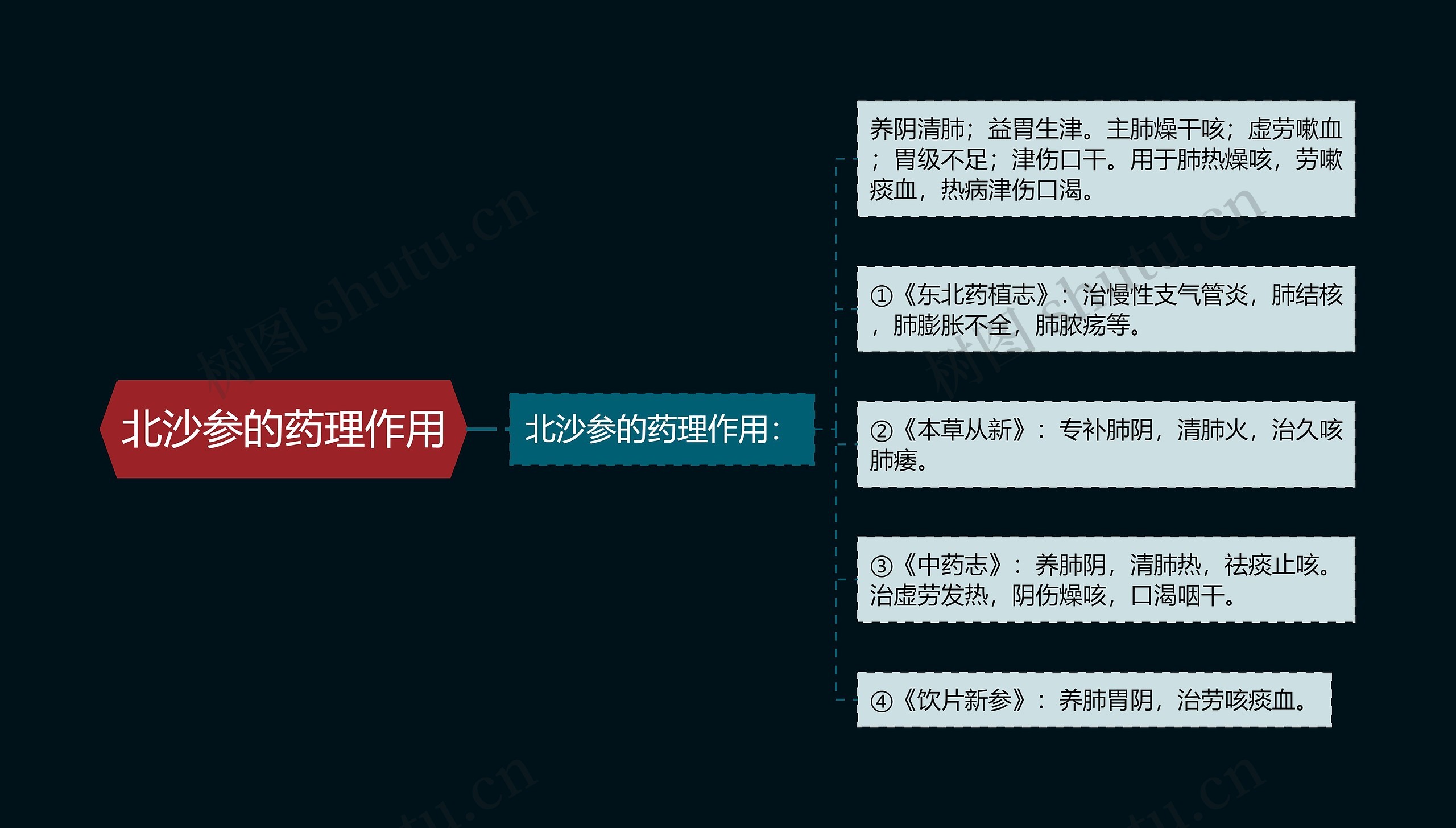 北沙参的药理作用思维导图