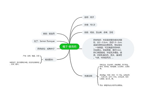 榧子-驱虫药思维导图