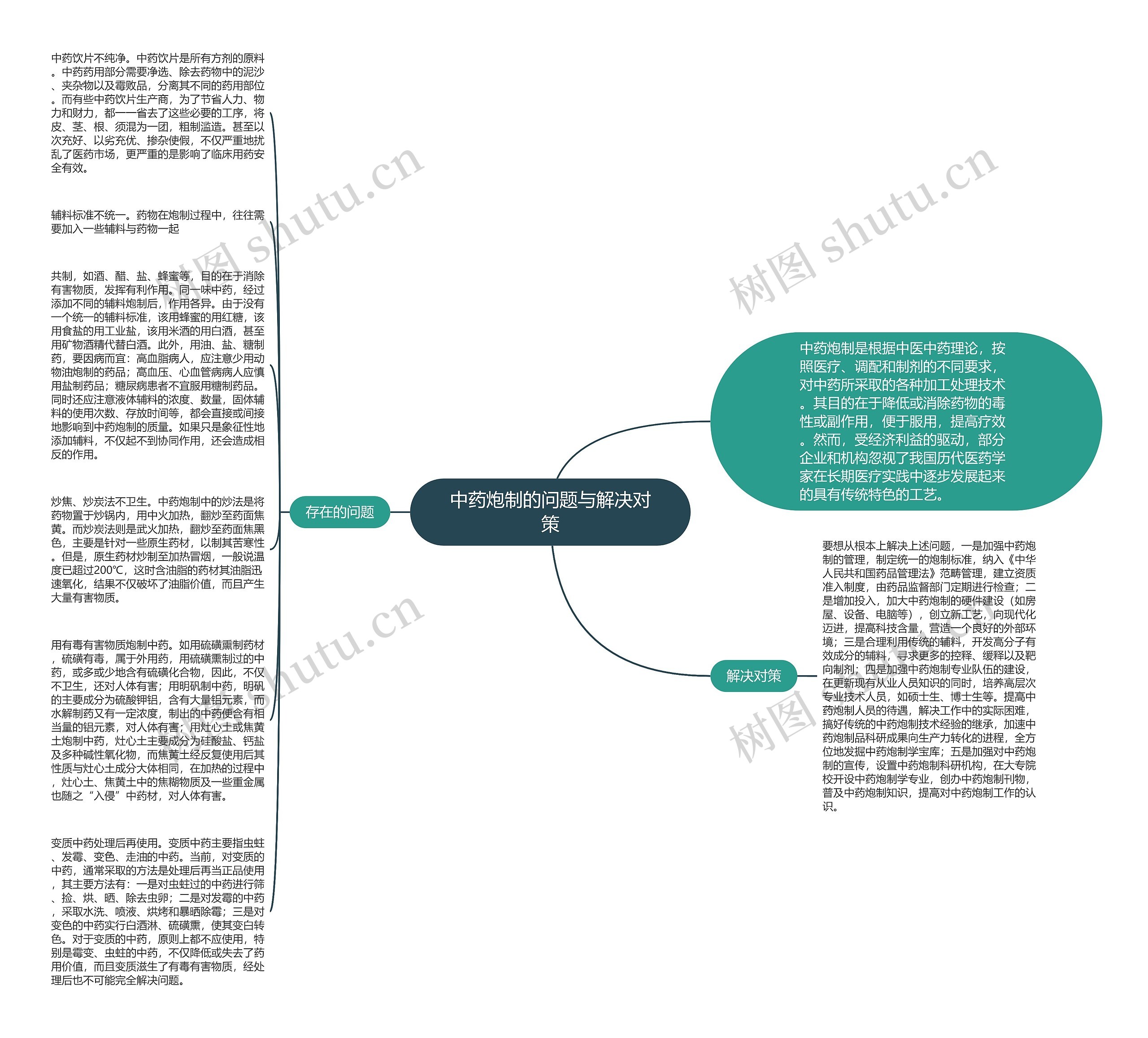 中药炮制的问题与解决对策思维导图