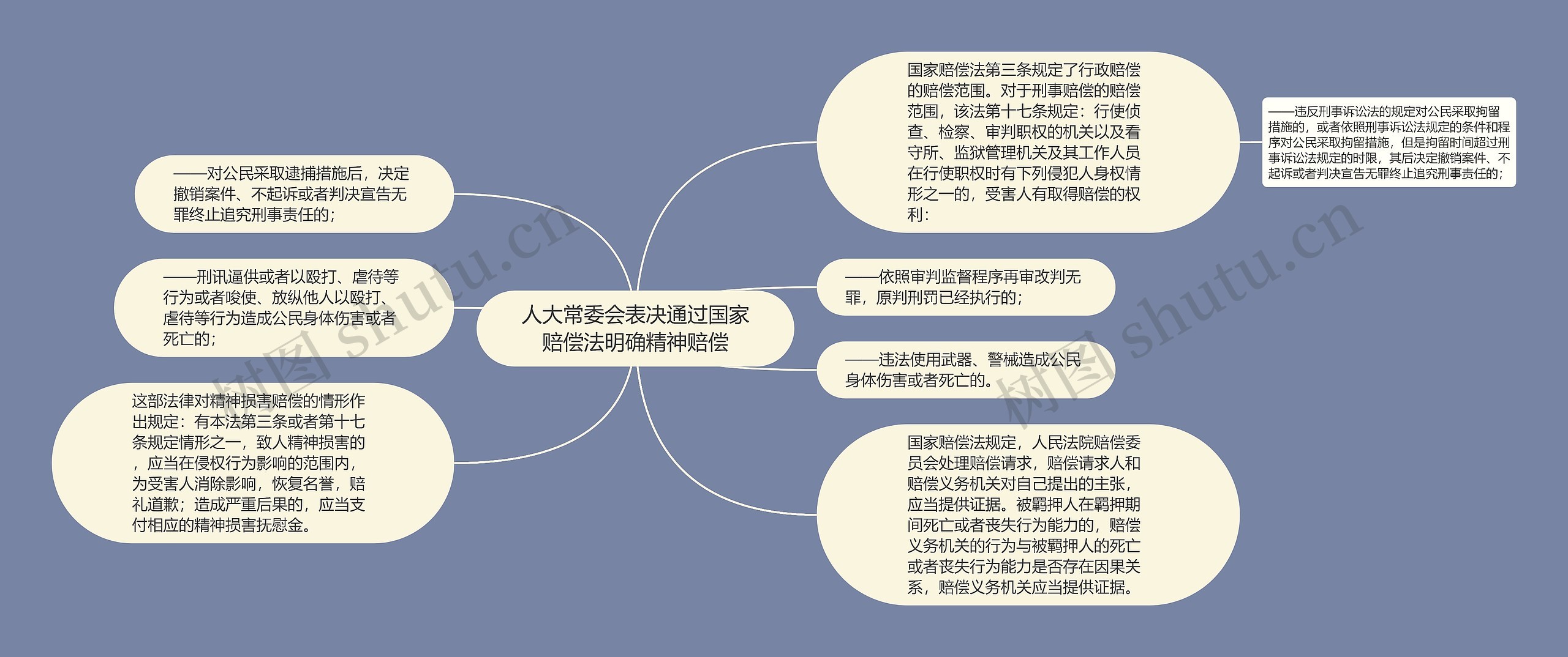 人大常委会表决通过国家赔偿法明确精神赔偿思维导图