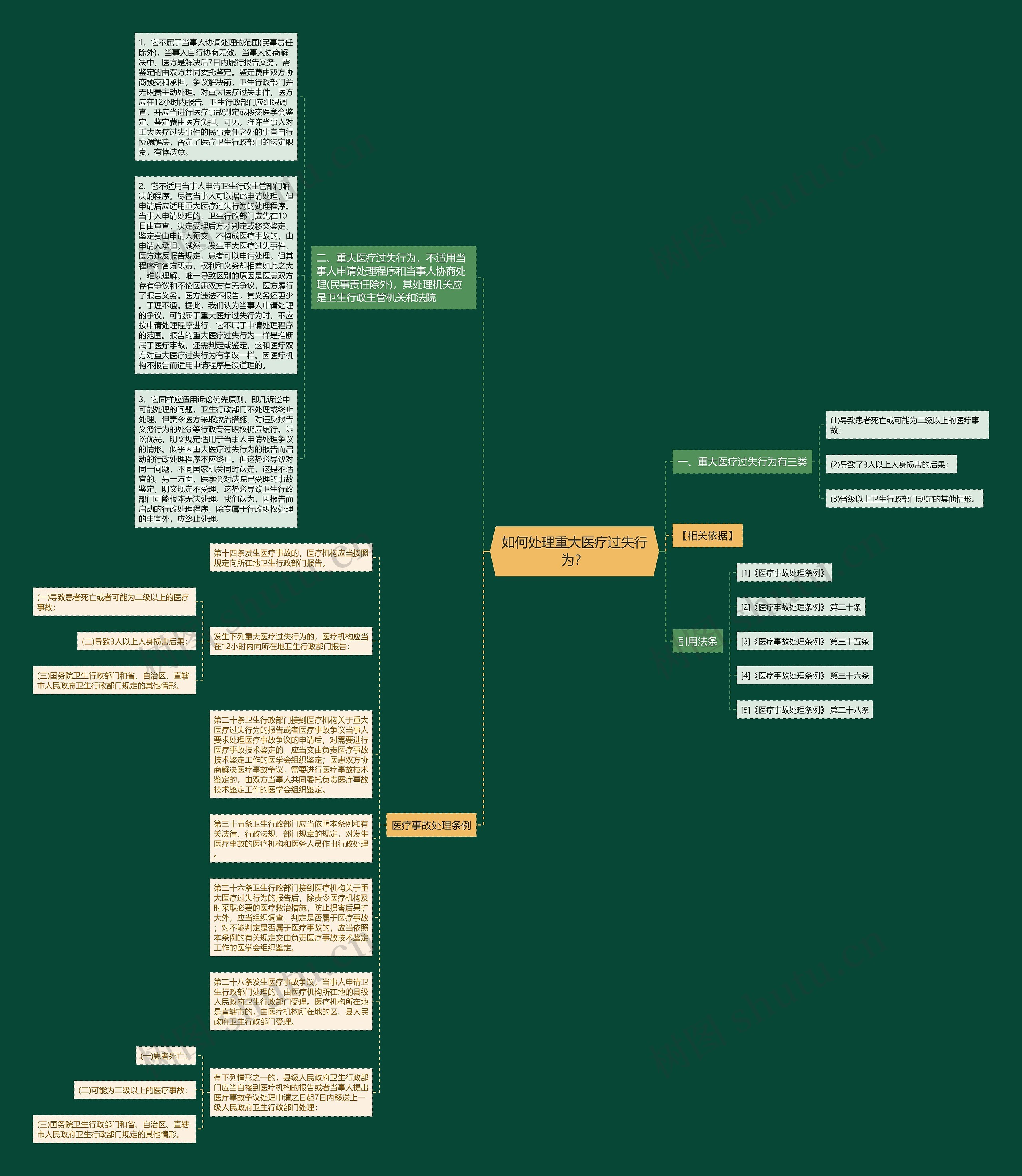 如何处理重大医疗过失行为？思维导图