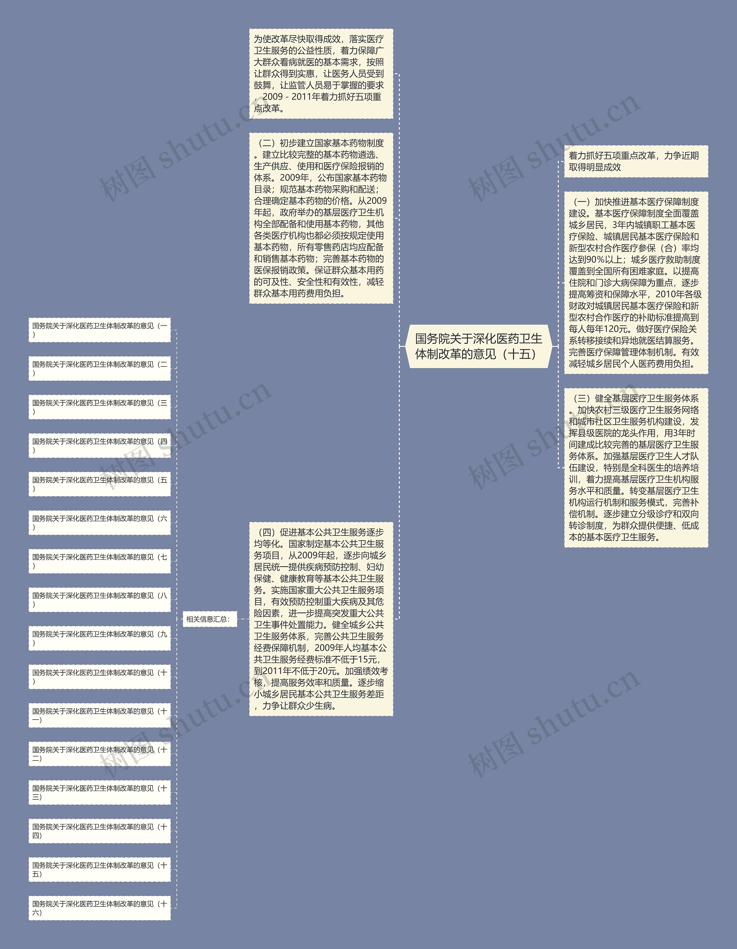 国务院关于深化医药卫生体制改革的意见（十五）思维导图