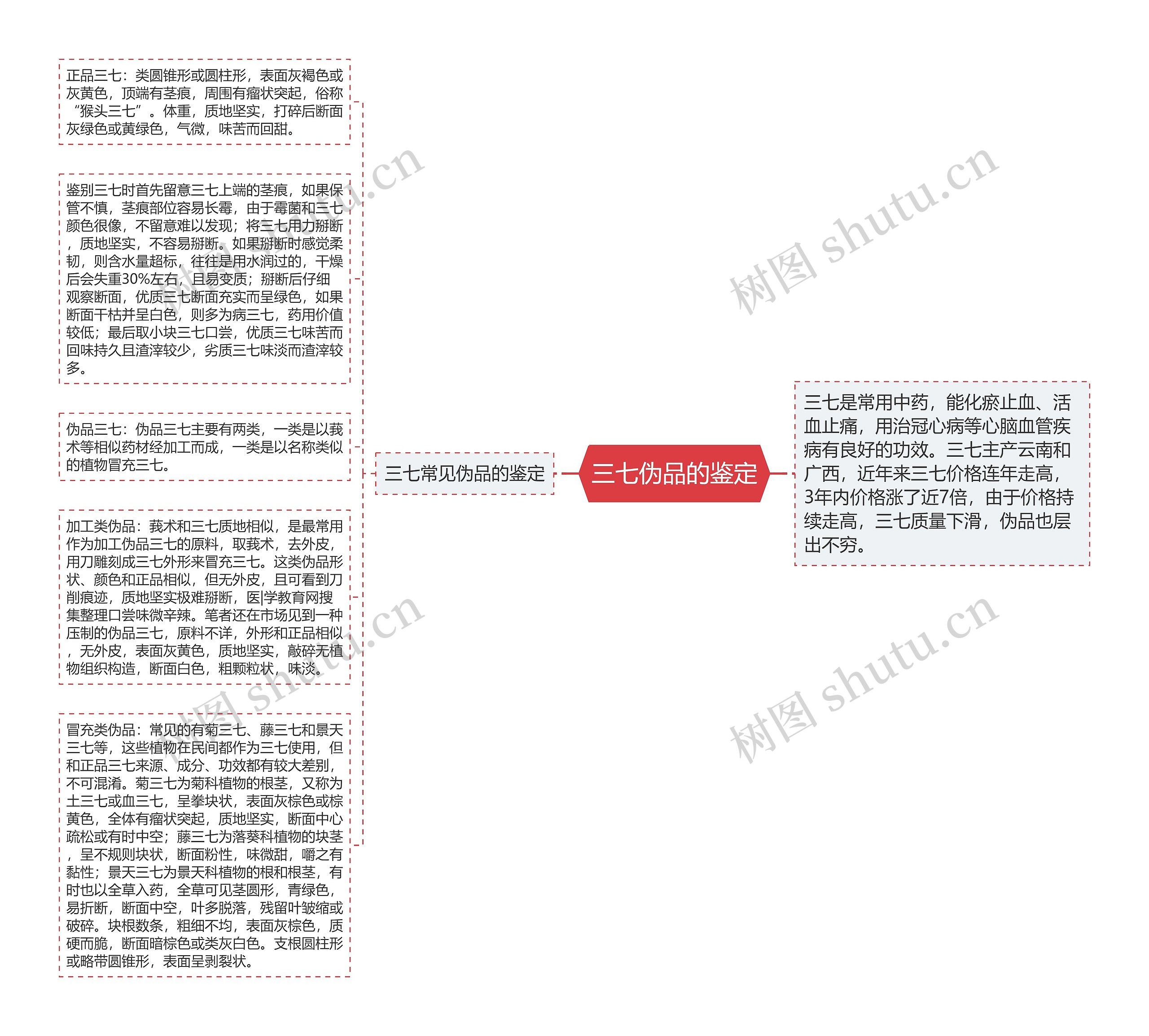 三七伪品的鉴定