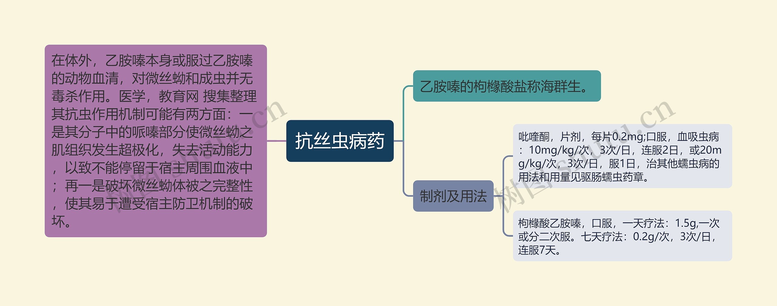 抗丝虫病药思维导图