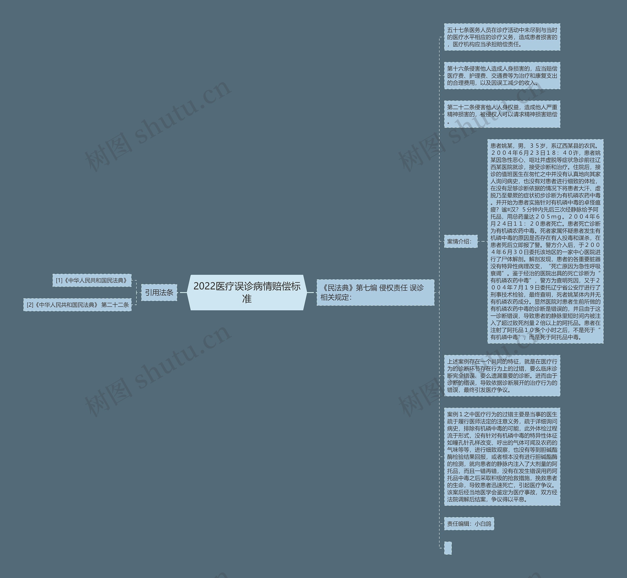 2022医疗误诊病情赔偿标准思维导图