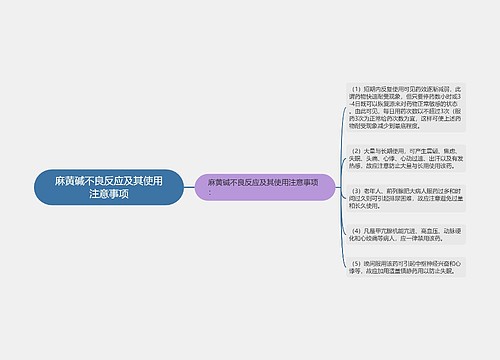 麻黄碱不良反应及其使用注意事项