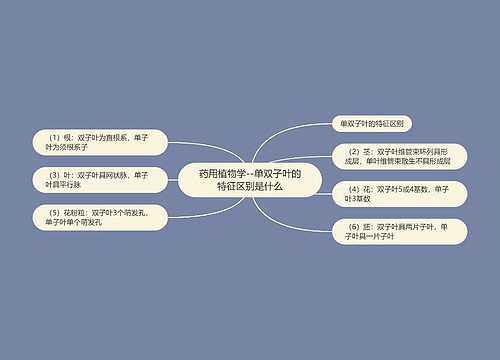 药用植物学--单双子叶的特征区别是什么