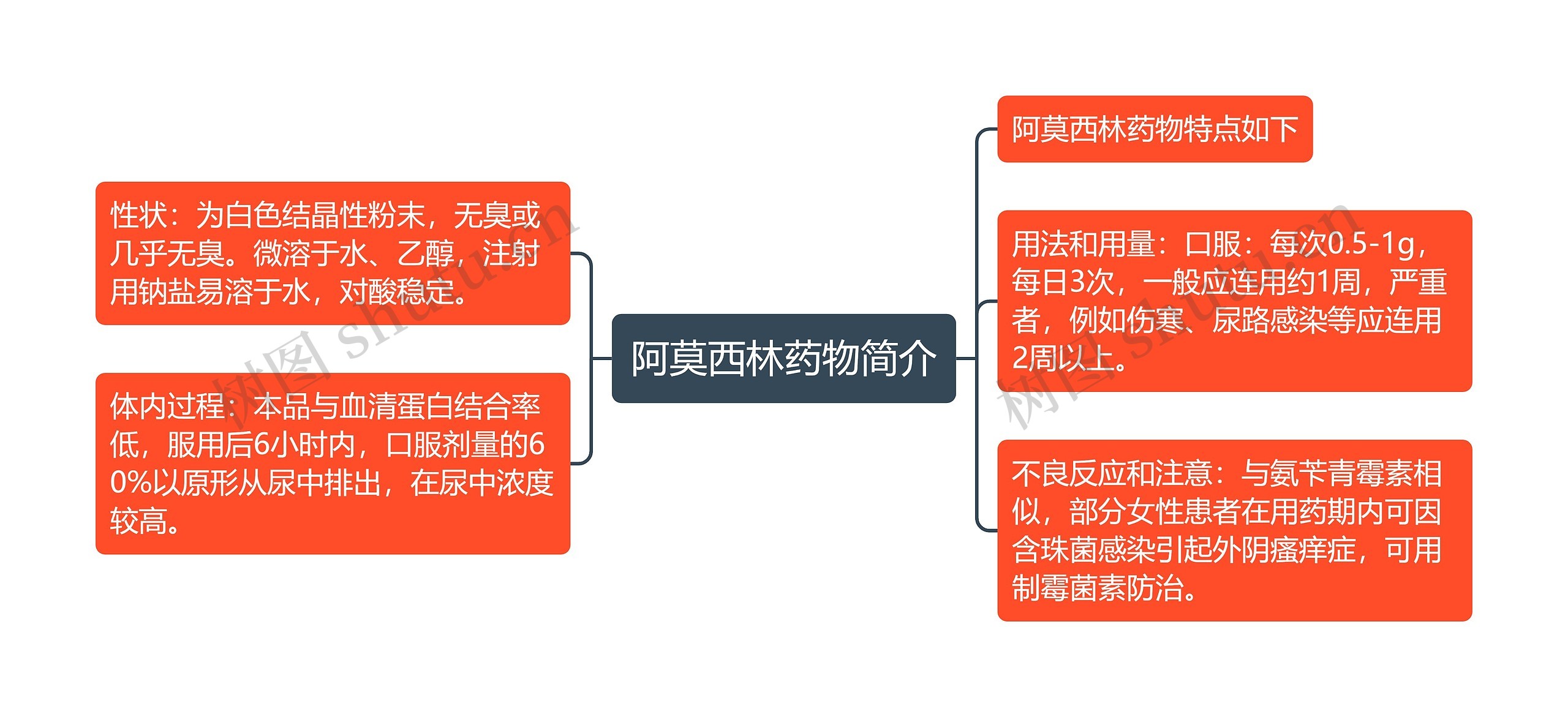 阿莫西林药物简介思维导图