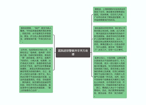 医院进驻警察并非天方夜谭
