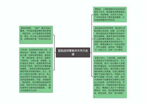 医院进驻警察并非天方夜谭