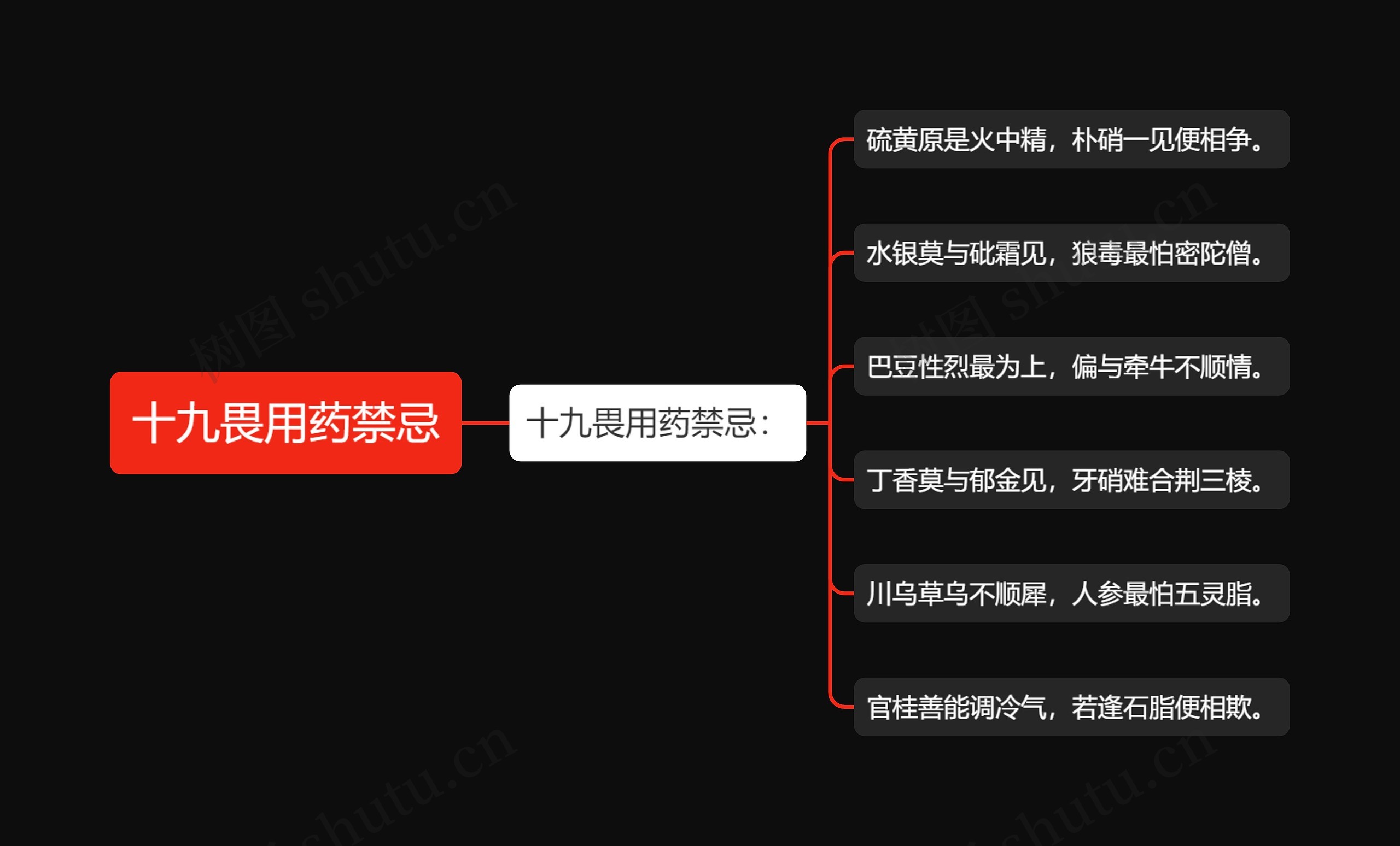 十九畏用药禁忌思维导图