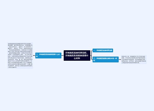 异地就医直接结算流程，异地就医医保报销需要什么材料