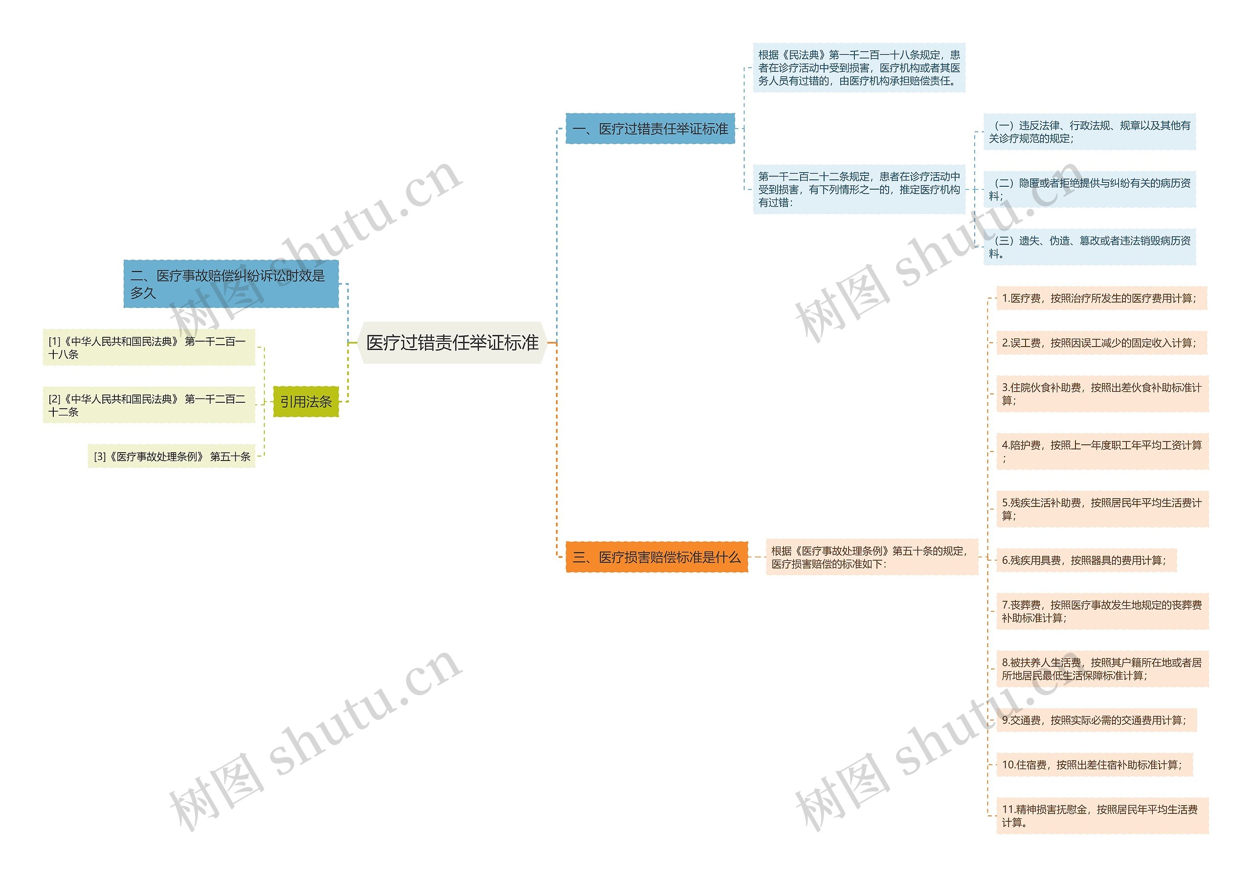 医疗过错责任举证标准思维导图