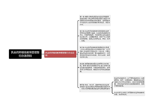 执业药师继续教育管理暂行办法总则