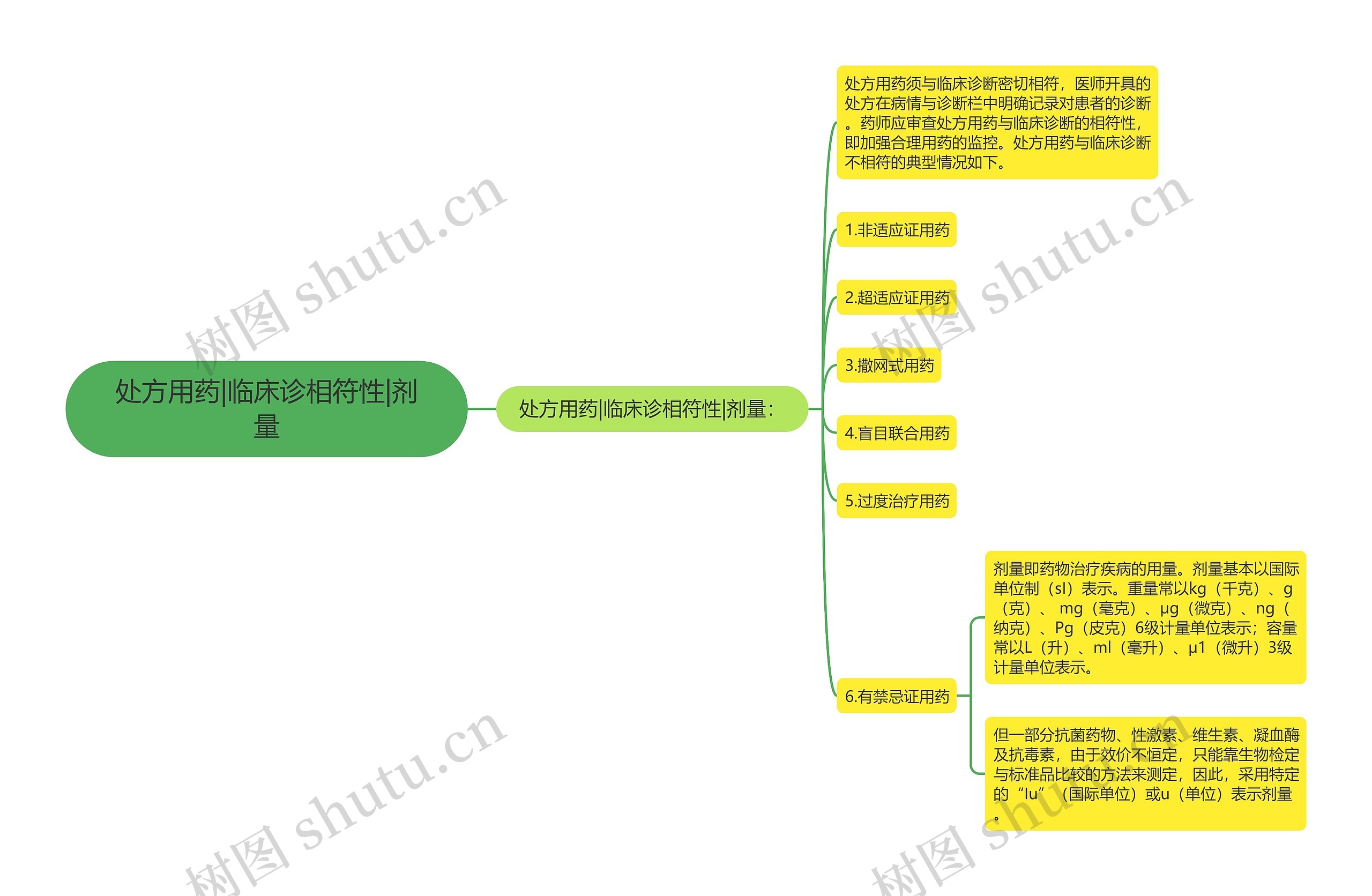 处方用药|临床诊相符性|剂量思维导图