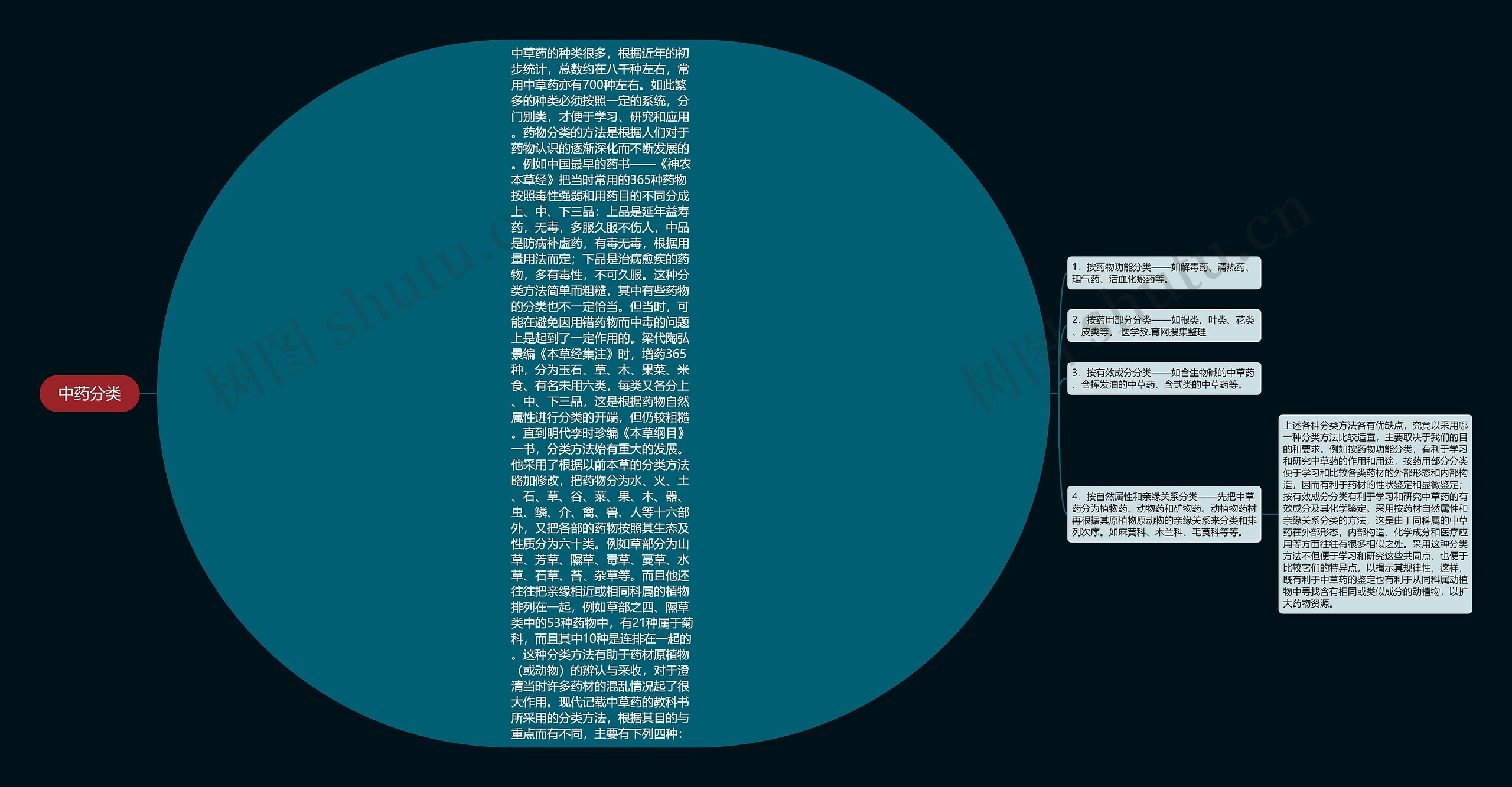 中药分类思维导图