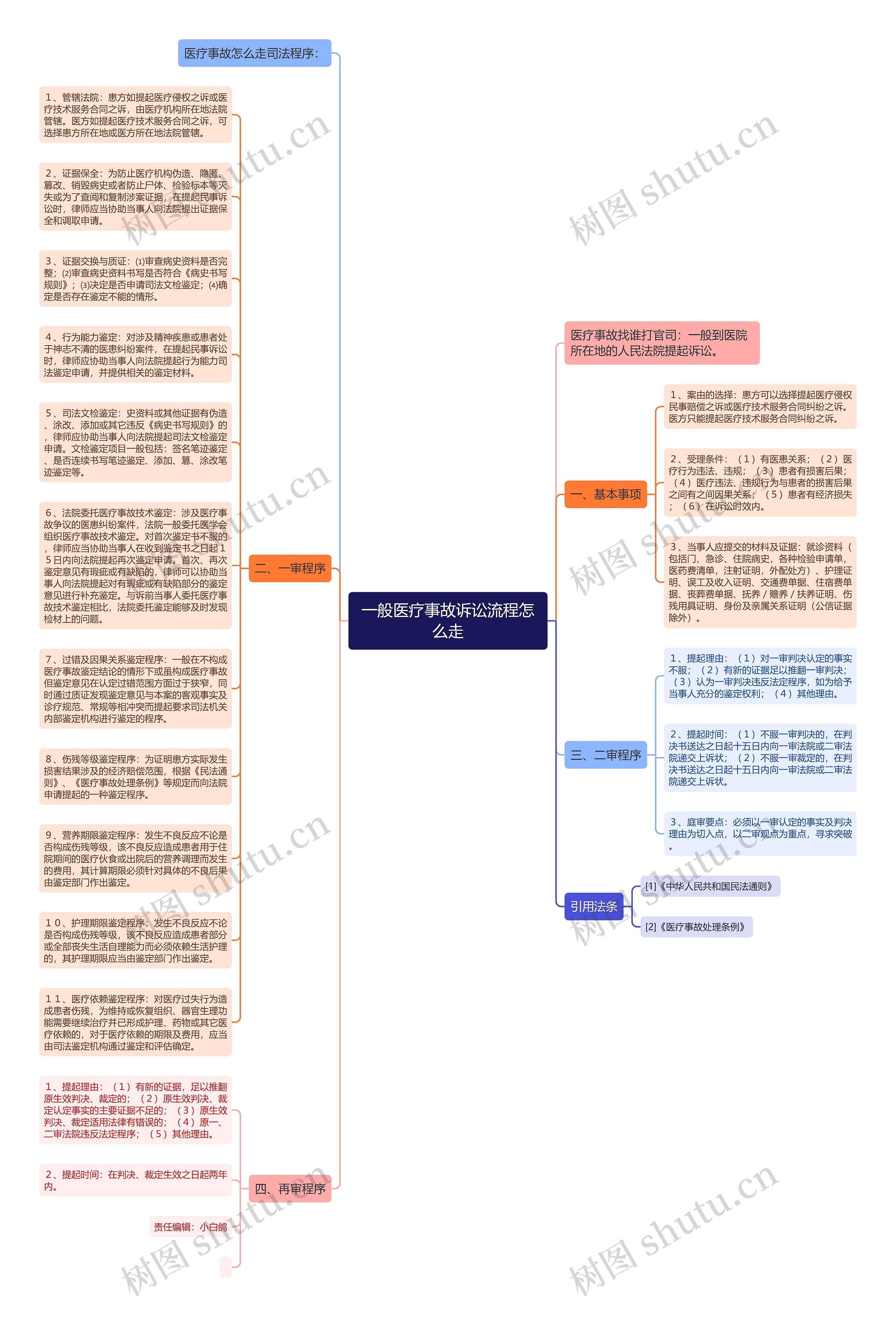 一般医疗事故诉讼流程怎么走思维导图