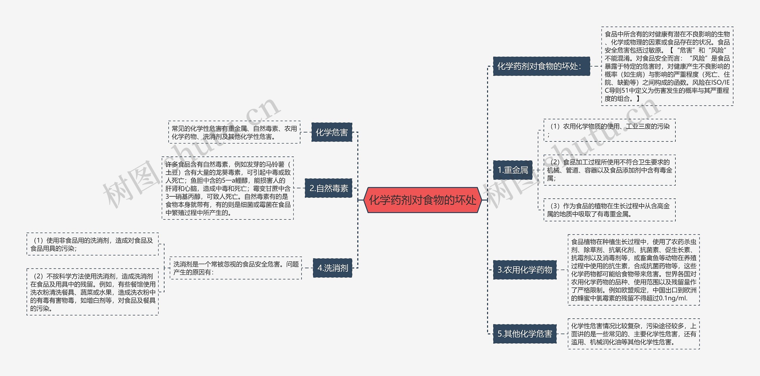 化学药剂对食物的坏处思维导图