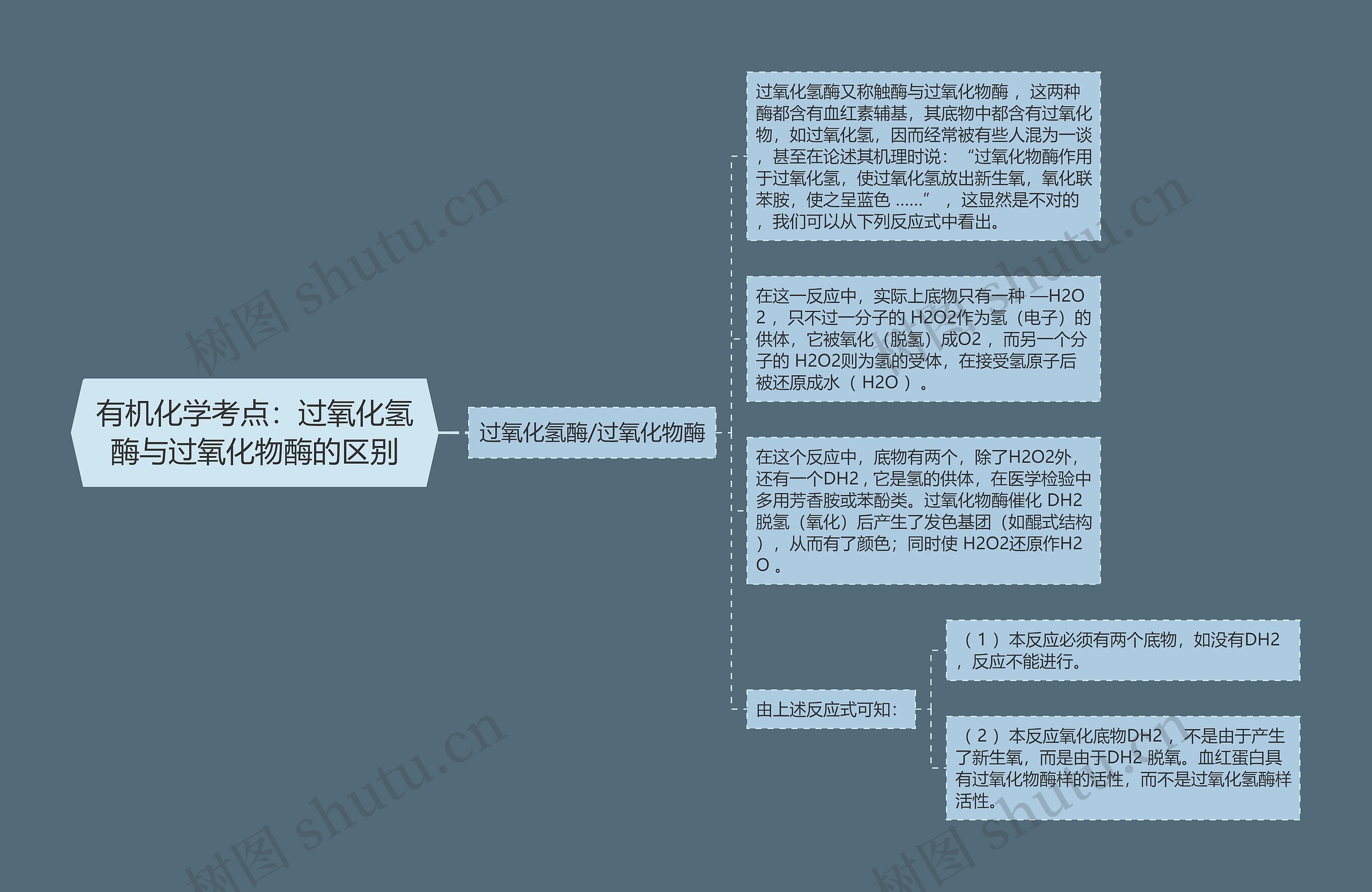 有机化学考点：过氧化氢酶与过氧化物酶的区别思维导图