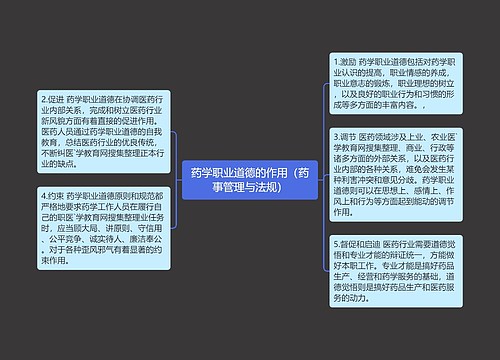 药学职业道德的作用（药事管理与法规）