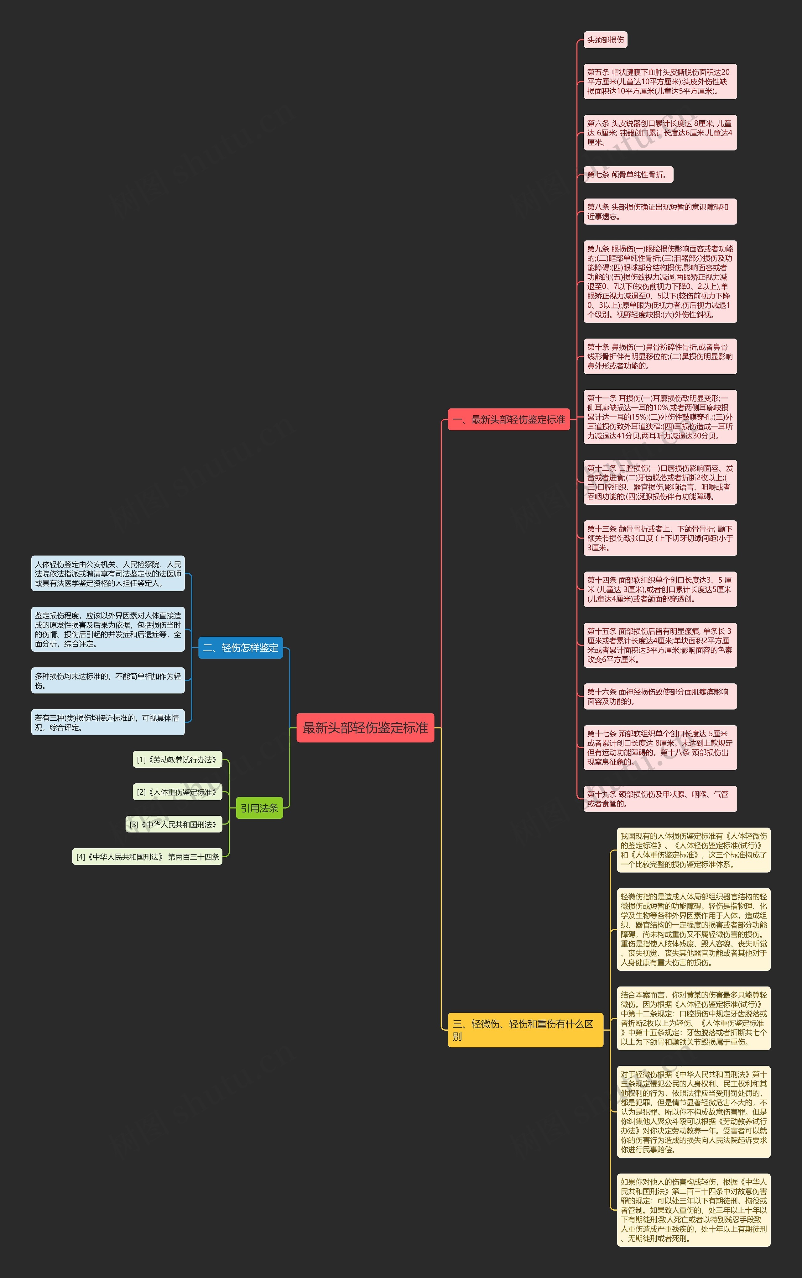 最新头部轻伤鉴定标准思维导图