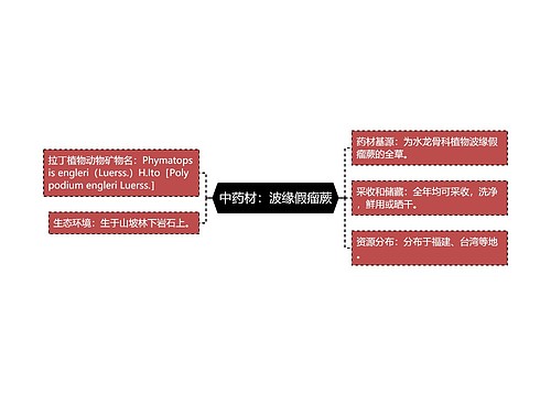 中药材：波缘假瘤蕨