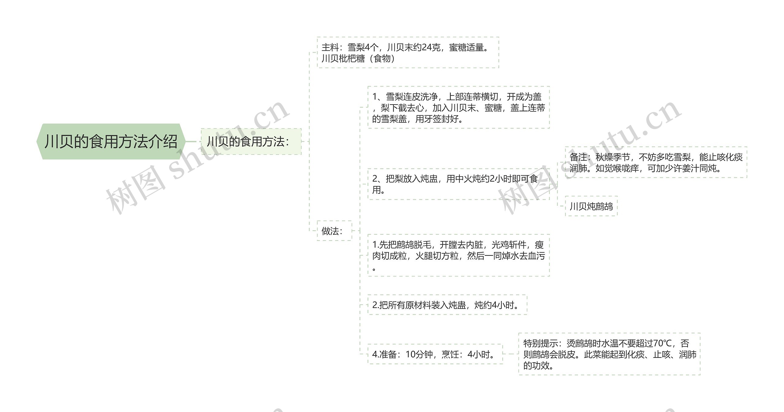 川贝的食用方法介绍思维导图