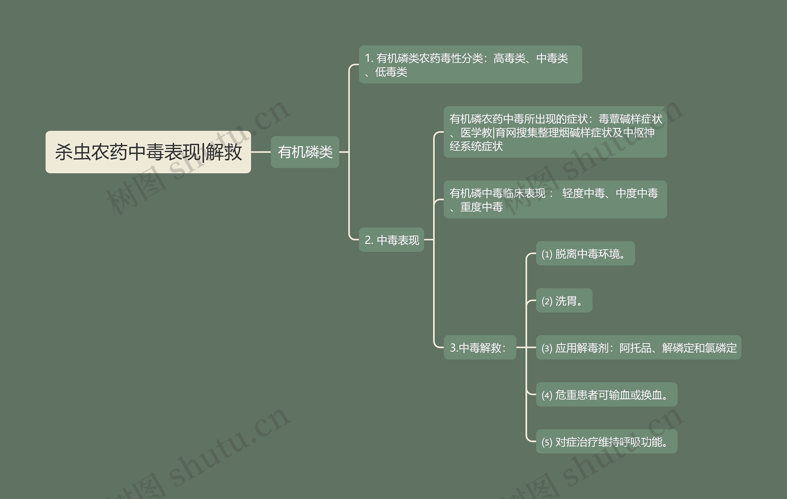 杀虫农药中毒表现|解救思维导图