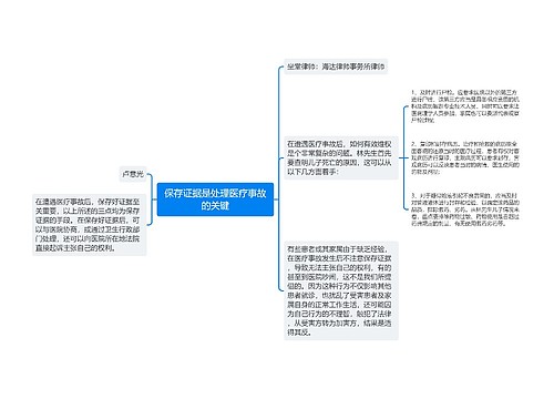 保存证据是处理医疗事故的关键