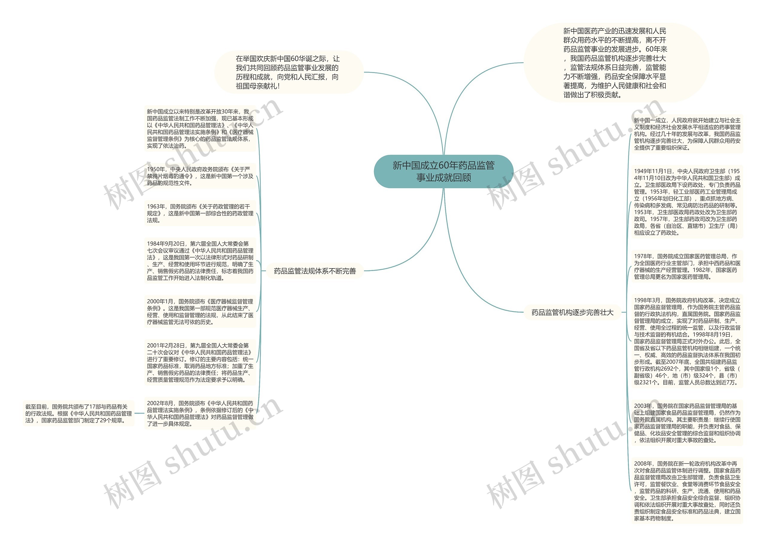 新中国成立60年药品监管事业成就回顾思维导图
