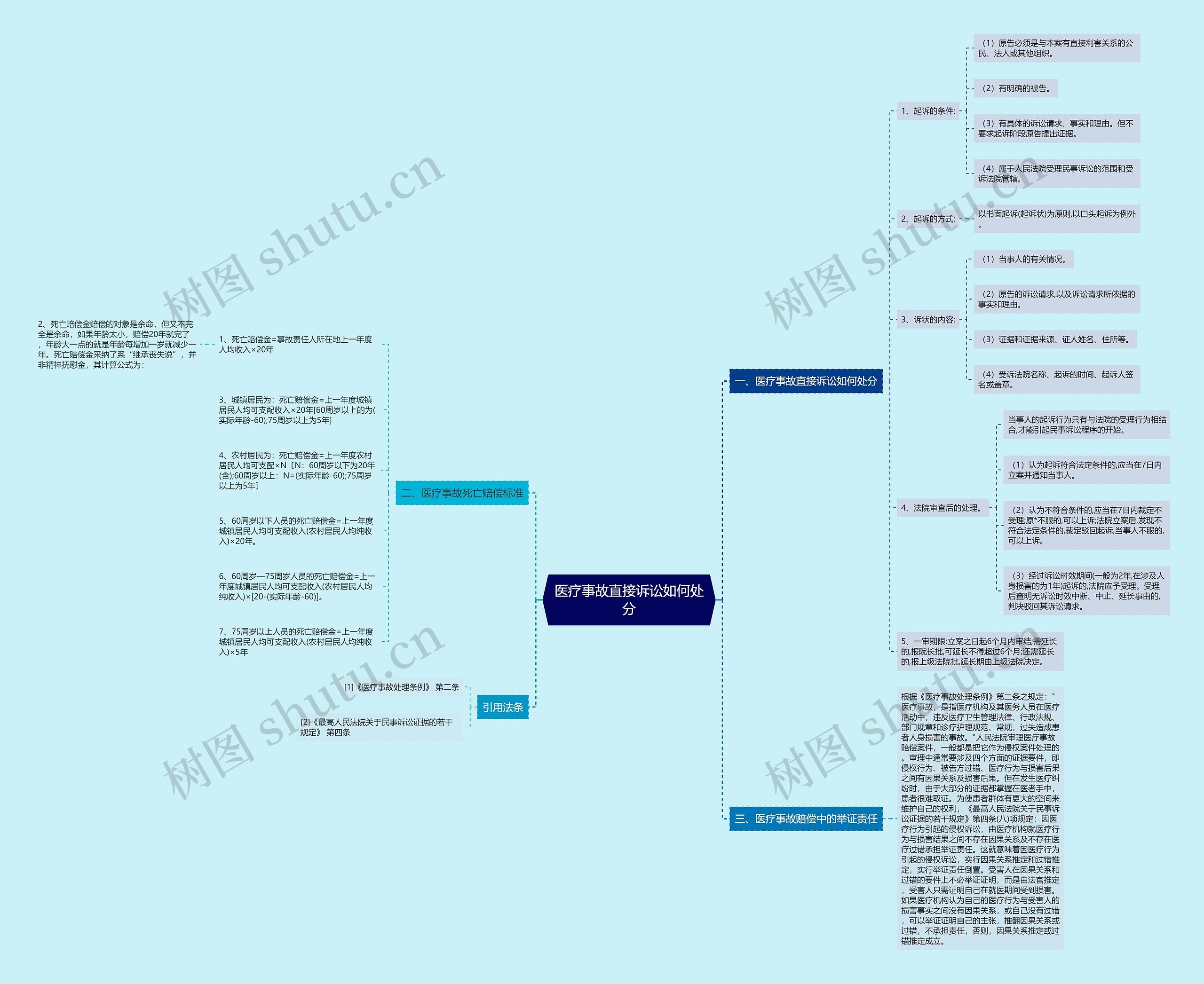 医疗事故直接诉讼如何处分思维导图