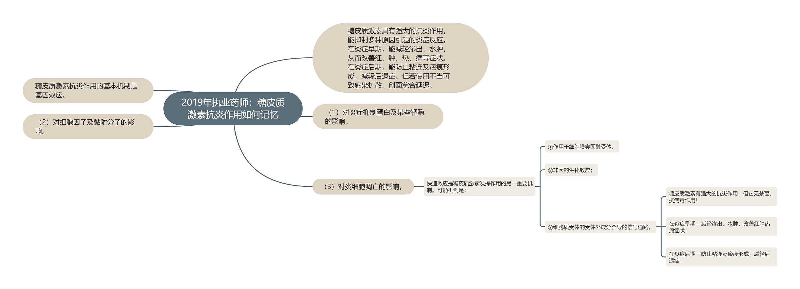 2019年执业药师：糖皮质激素抗炎作用如何记忆