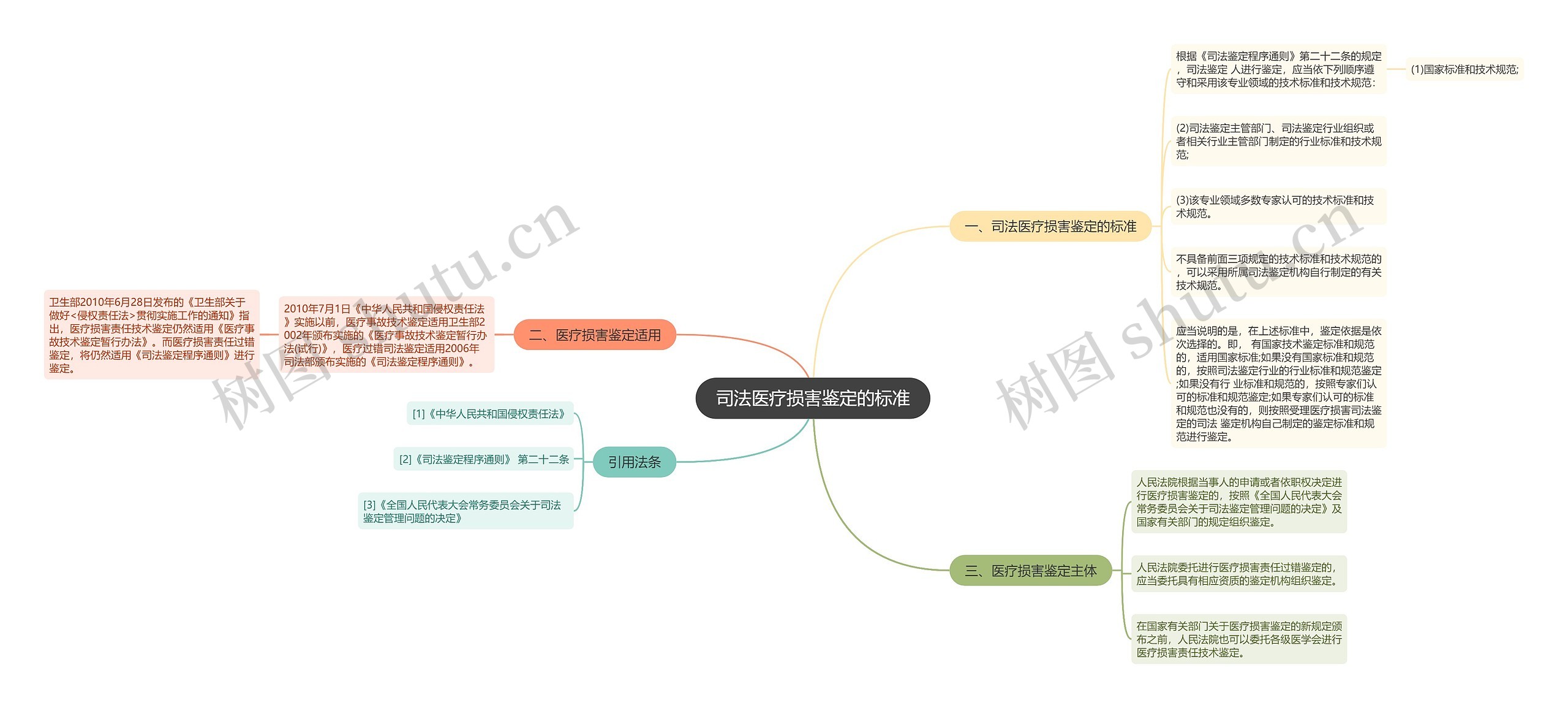 司法医疗损害鉴定的标准思维导图