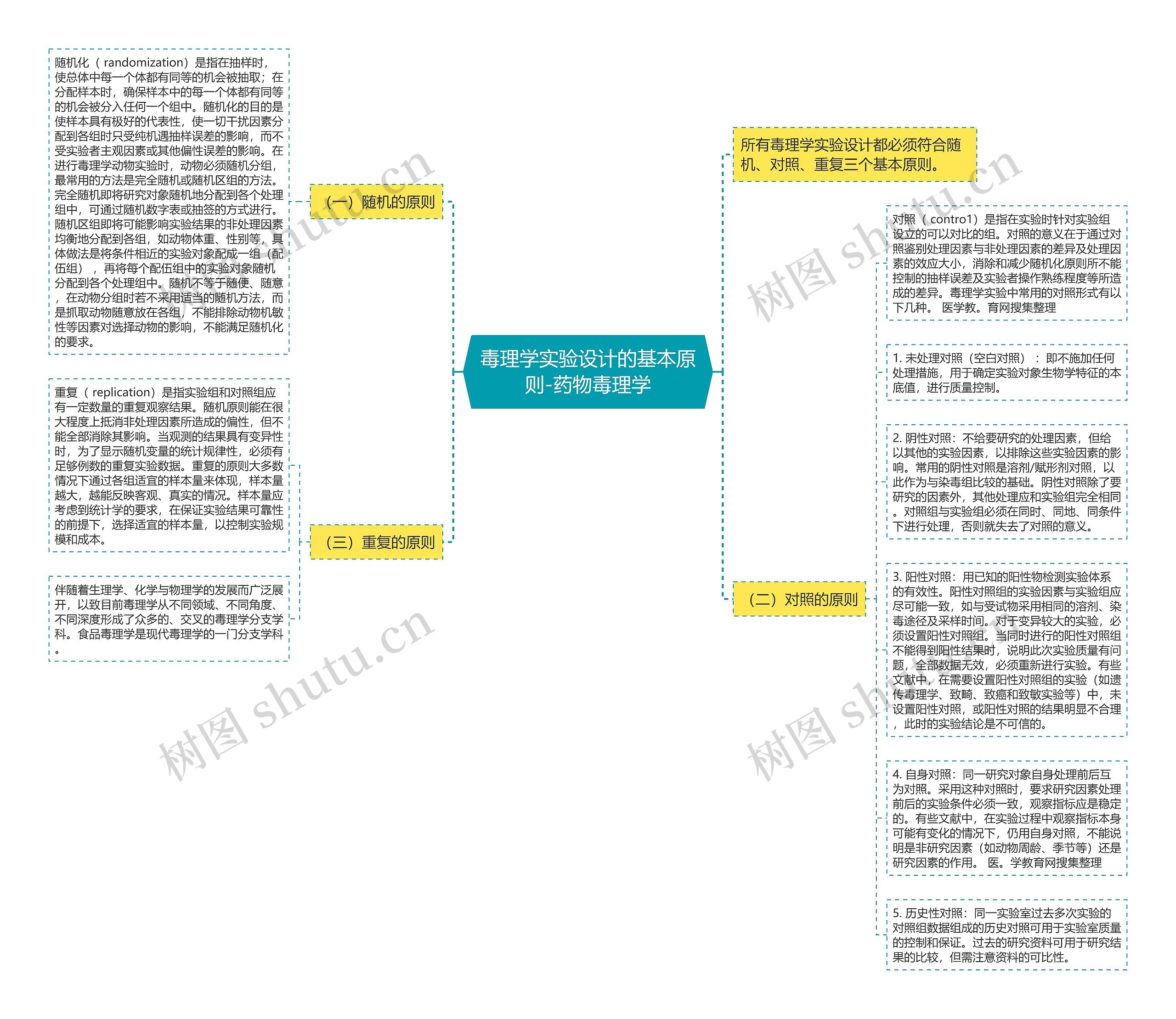 毒理学实验设计的基本原则-药物毒理学思维导图