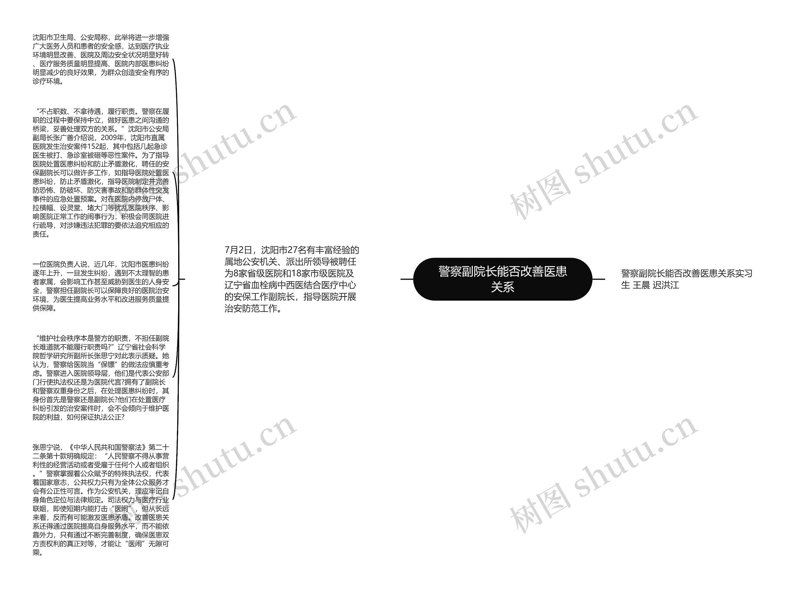 警察副院长能否改善医患关系