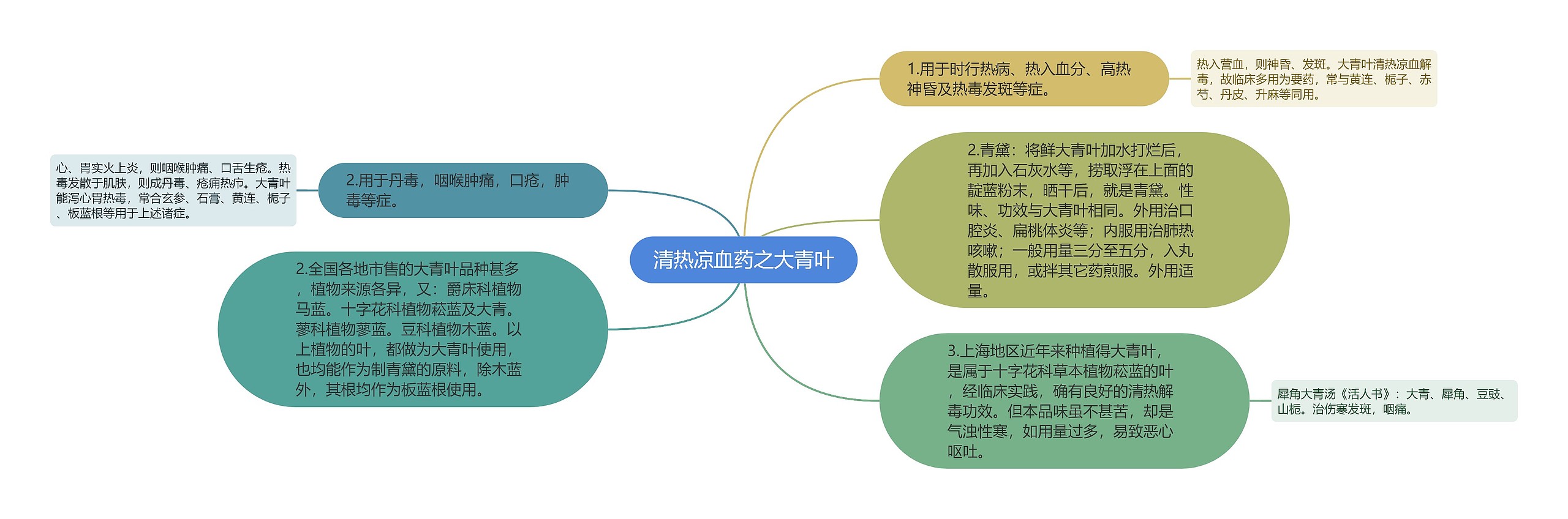 清热凉血药之大青叶思维导图