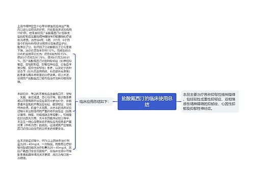 盐酸氟西汀的临床使用总结