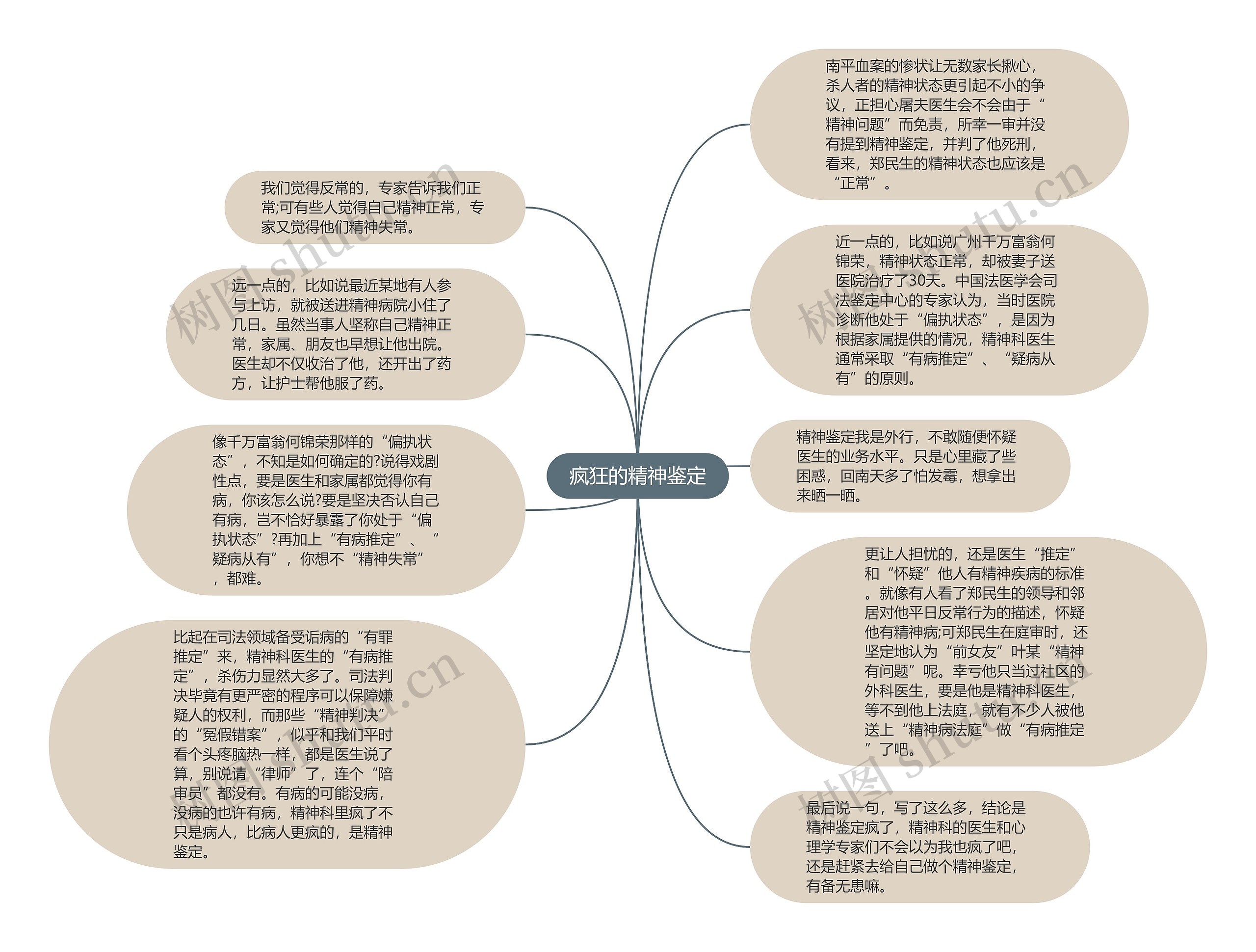 疯狂的精神鉴定思维导图