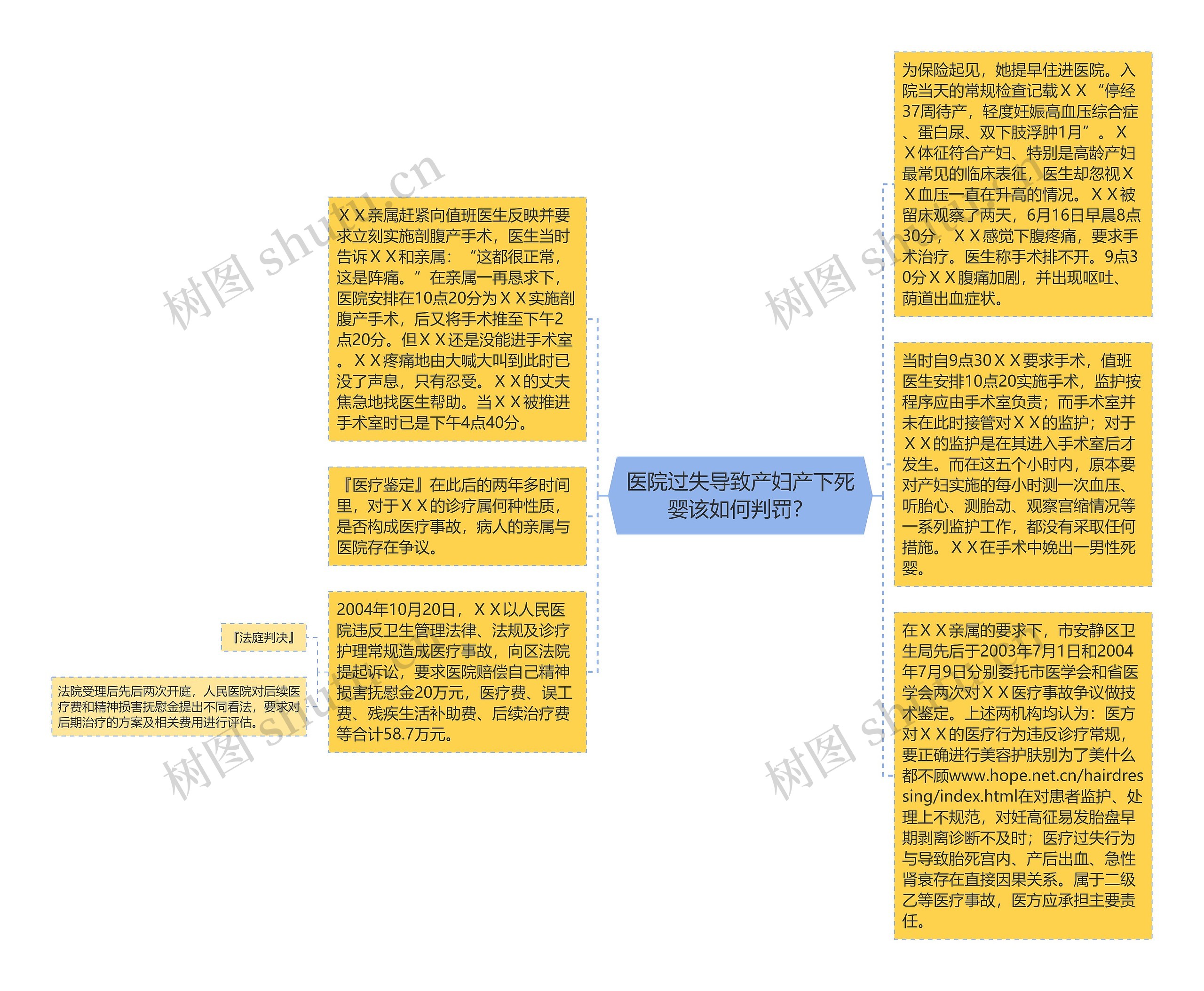 医院过失导致产妇产下死婴该如何判罚？思维导图