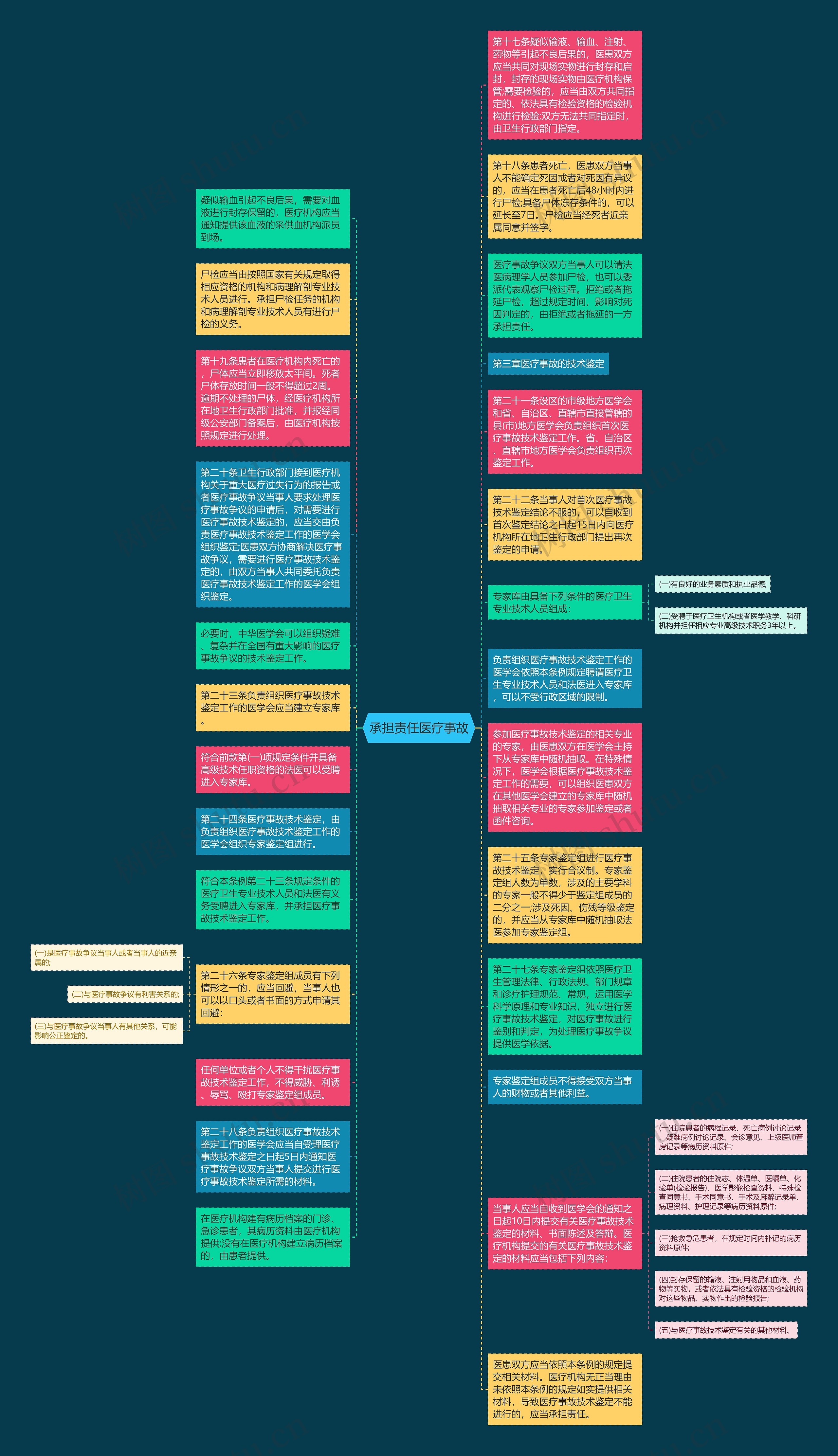 承担责任医疗事故思维导图