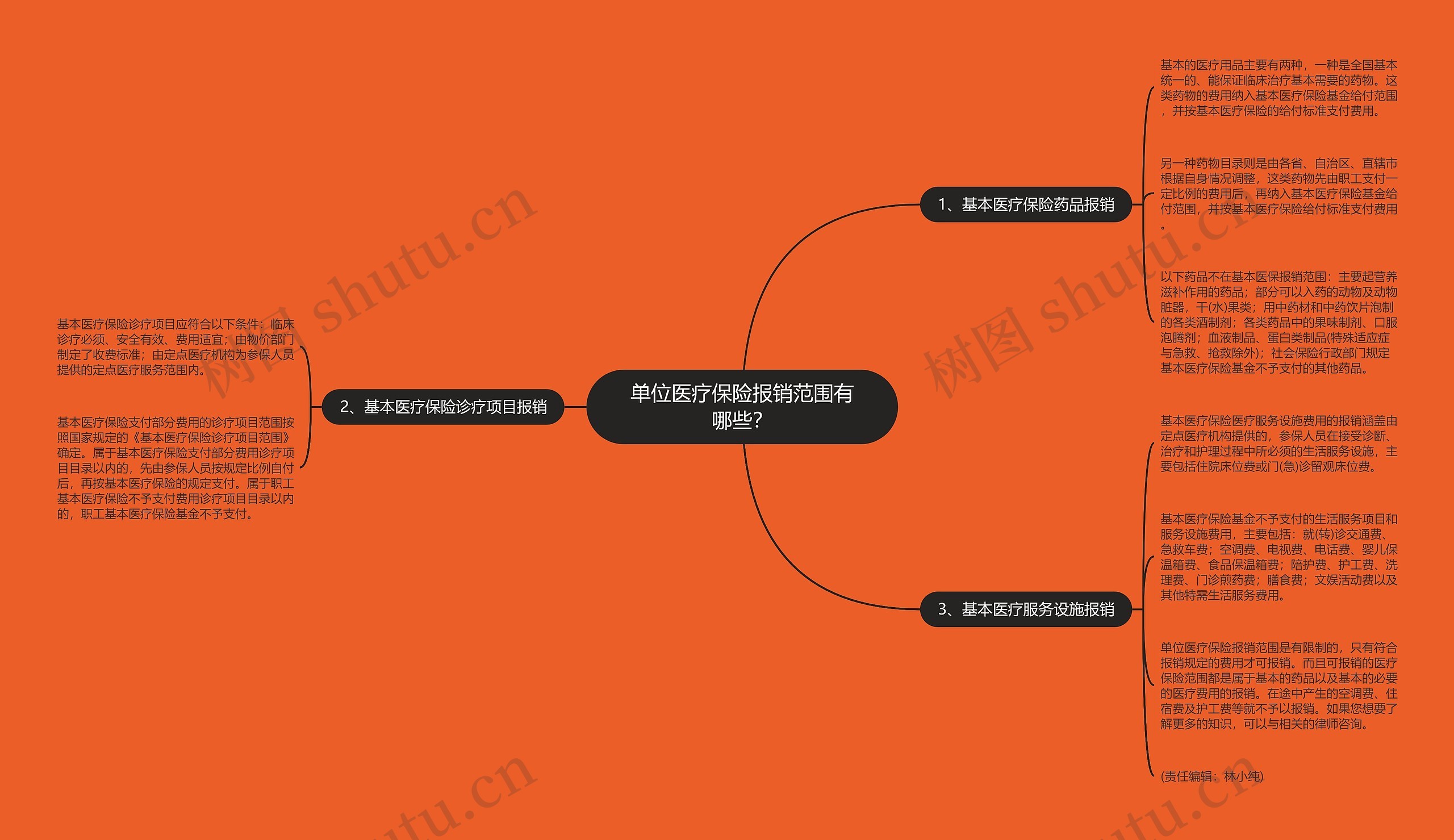 单位医疗保险报销范围有哪些？思维导图