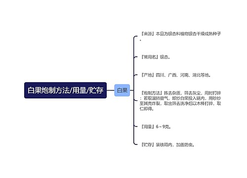 白果炮制方法/用量/贮存